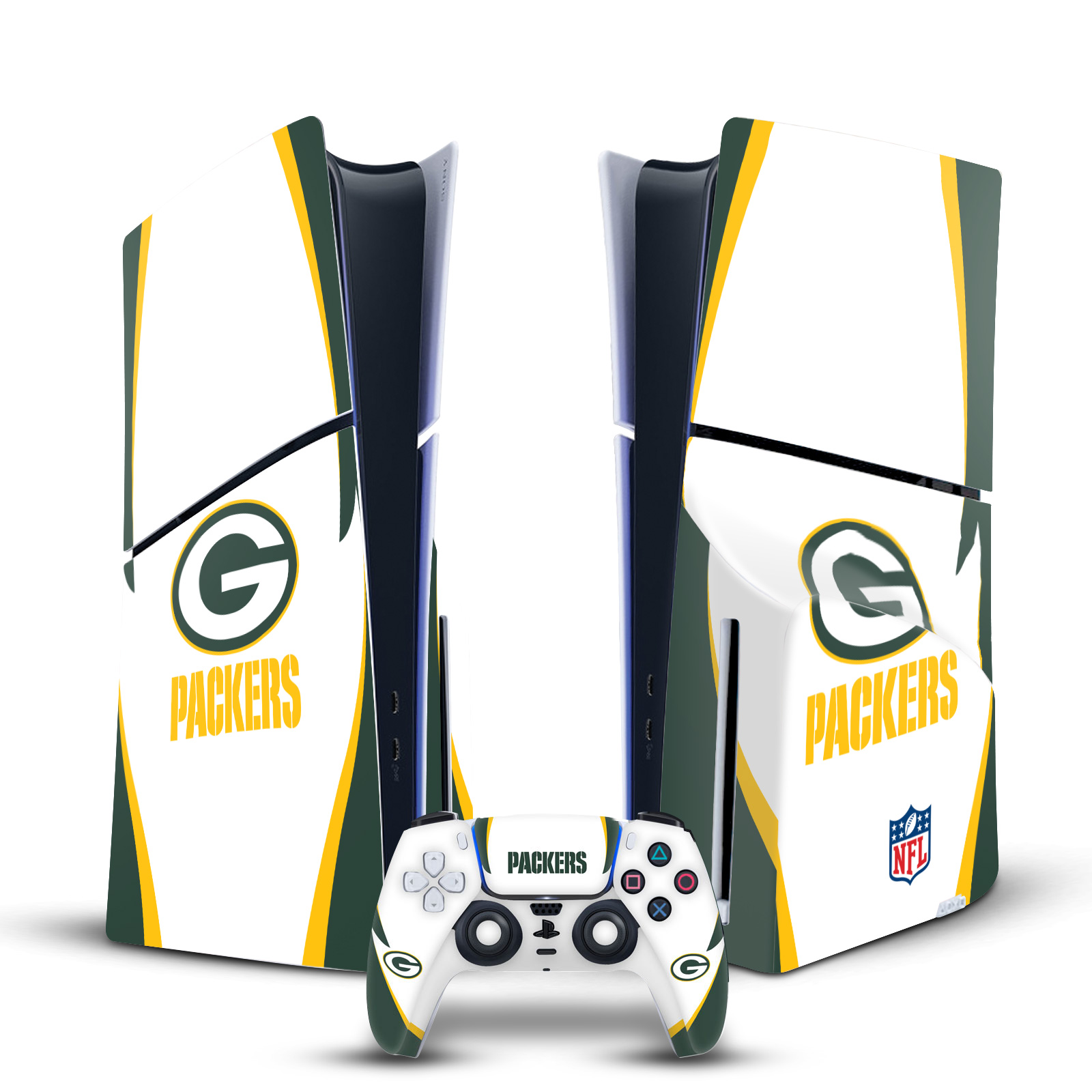 OFFICIAL NFL GREEN BAY PACKERS VINYL SKIN FOR PS5 SLIM DISC CONSOLE & CONTROLLER