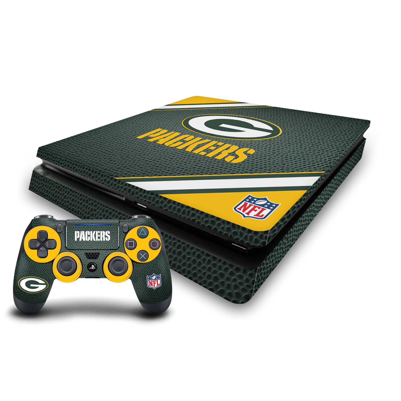 OFFICIAL NFL GREEN BAY PACKERS VINYL SKIN FOR PS4 SLIM CONSOLE & CONTROLLER