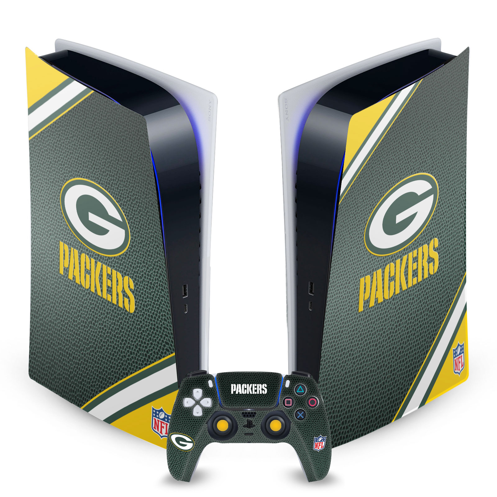 OFFICIAL NFL GREEN BAY PACKERS VINYL SKIN FOR SONY PS5 DIGITAL EDITION BUNDLE