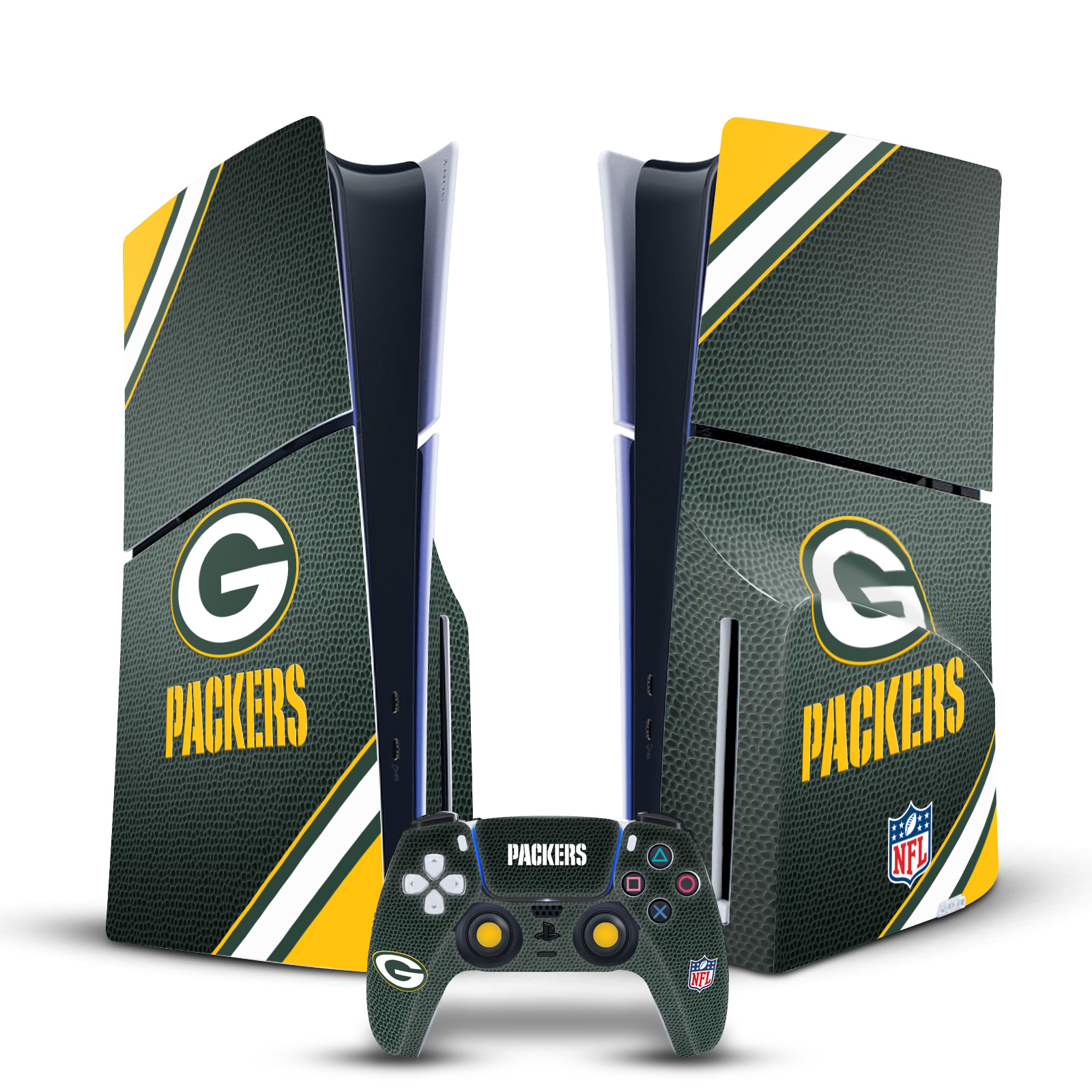 OFFICIAL NFL GREEN BAY PACKERS VINYL SKIN FOR PS5 SLIM DISC CONSOLE & CONTROLLER