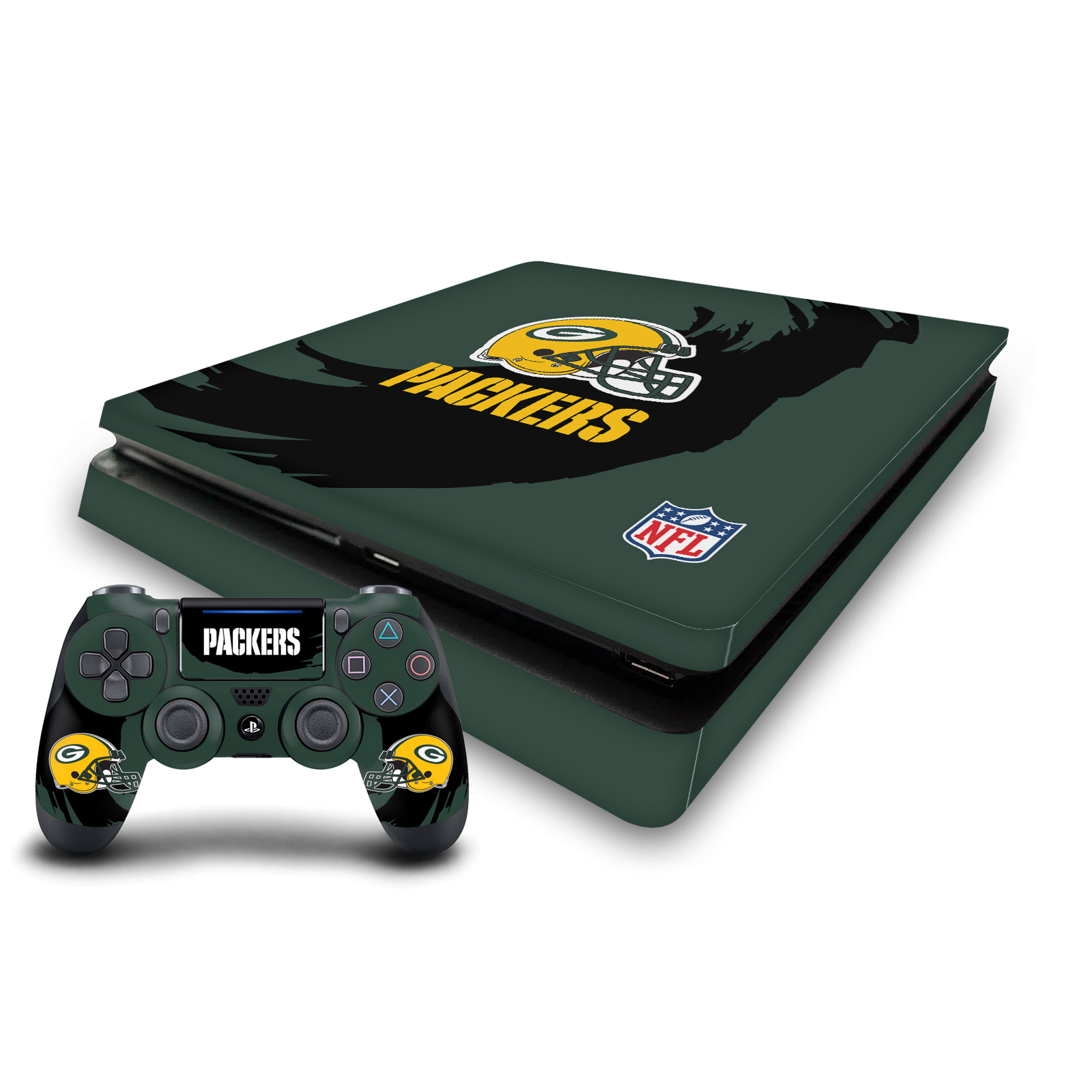 OFFICIAL NFL GREEN BAY PACKERS VINYL SKIN FOR PS4 SLIM CONSOLE & CONTROLLER