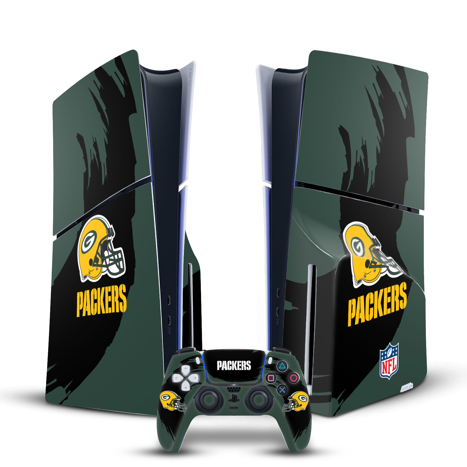 OFFICIAL NFL GREEN BAY PACKERS VINYL SKIN FOR PS5 SLIM DISC CONSOLE & CONTROLLER