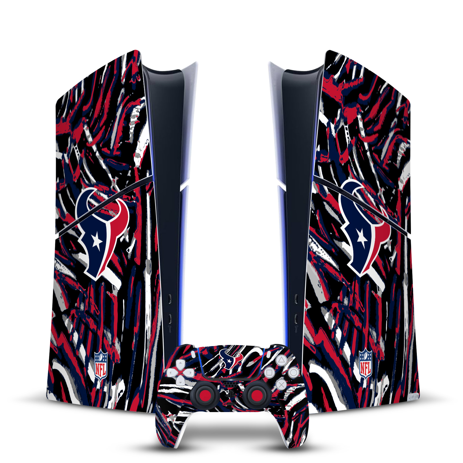 OFFICIAL NFL HOUSTON TEXANS VINYL SKIN FOR PS5 SLIM DIGITAL CONSOLE & CONTROLLER