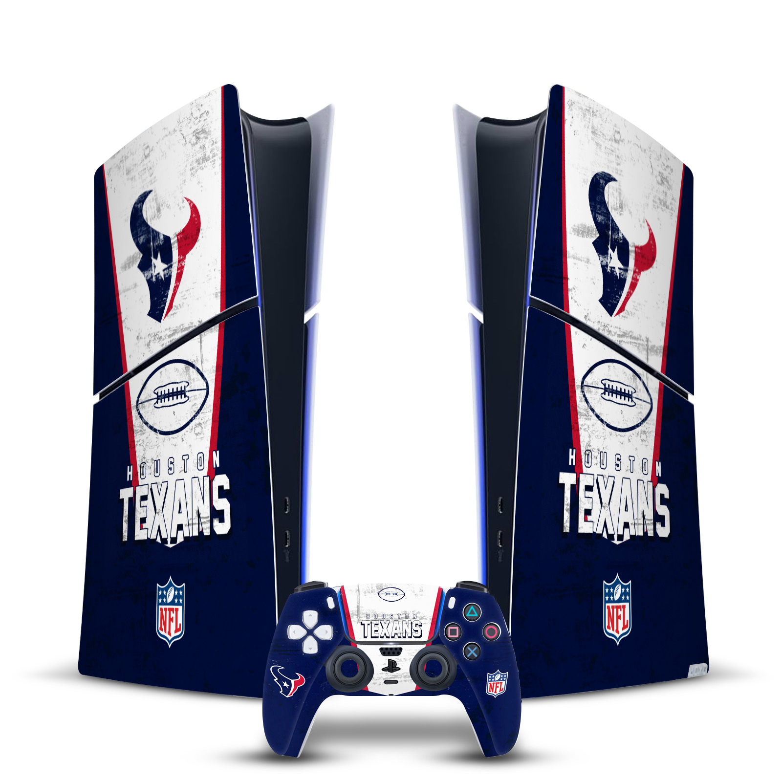 OFFICIAL NFL HOUSTON TEXANS VINYL SKIN FOR PS5 SLIM DIGITAL CONSOLE & CONTROLLER