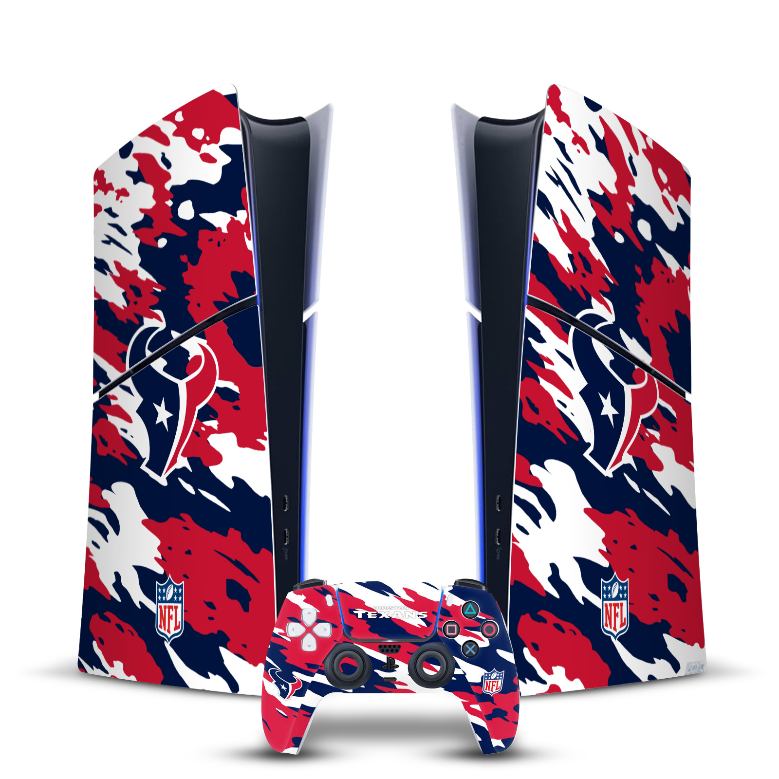 OFFICIAL NFL HOUSTON TEXANS VINYL SKIN FOR PS5 SLIM DIGITAL CONSOLE & CONTROLLER