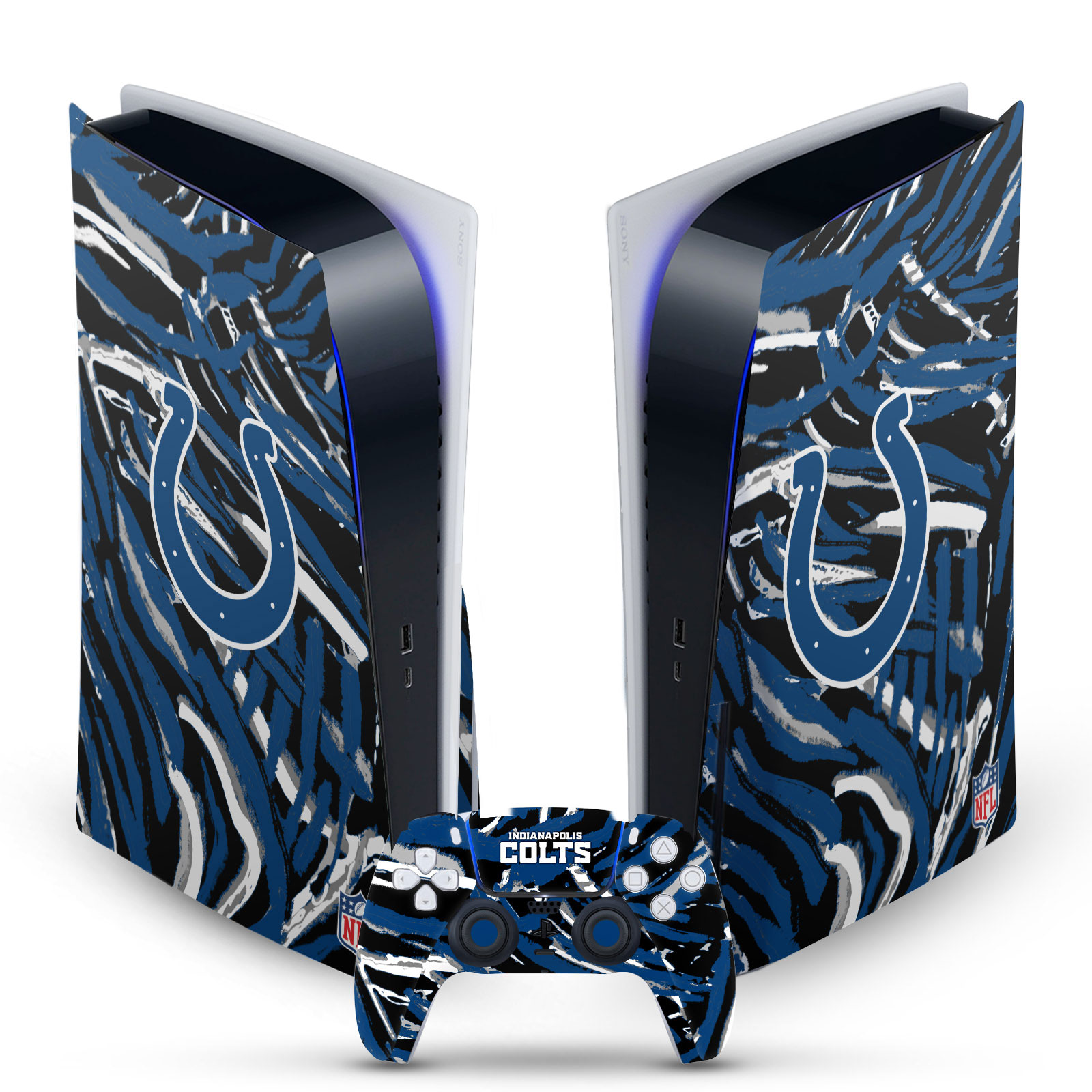 OFFICIAL NFL INDIANAPOLIS COLTS VINYL SKIN FOR SONY PS5 DISC EDITION BUNDLE