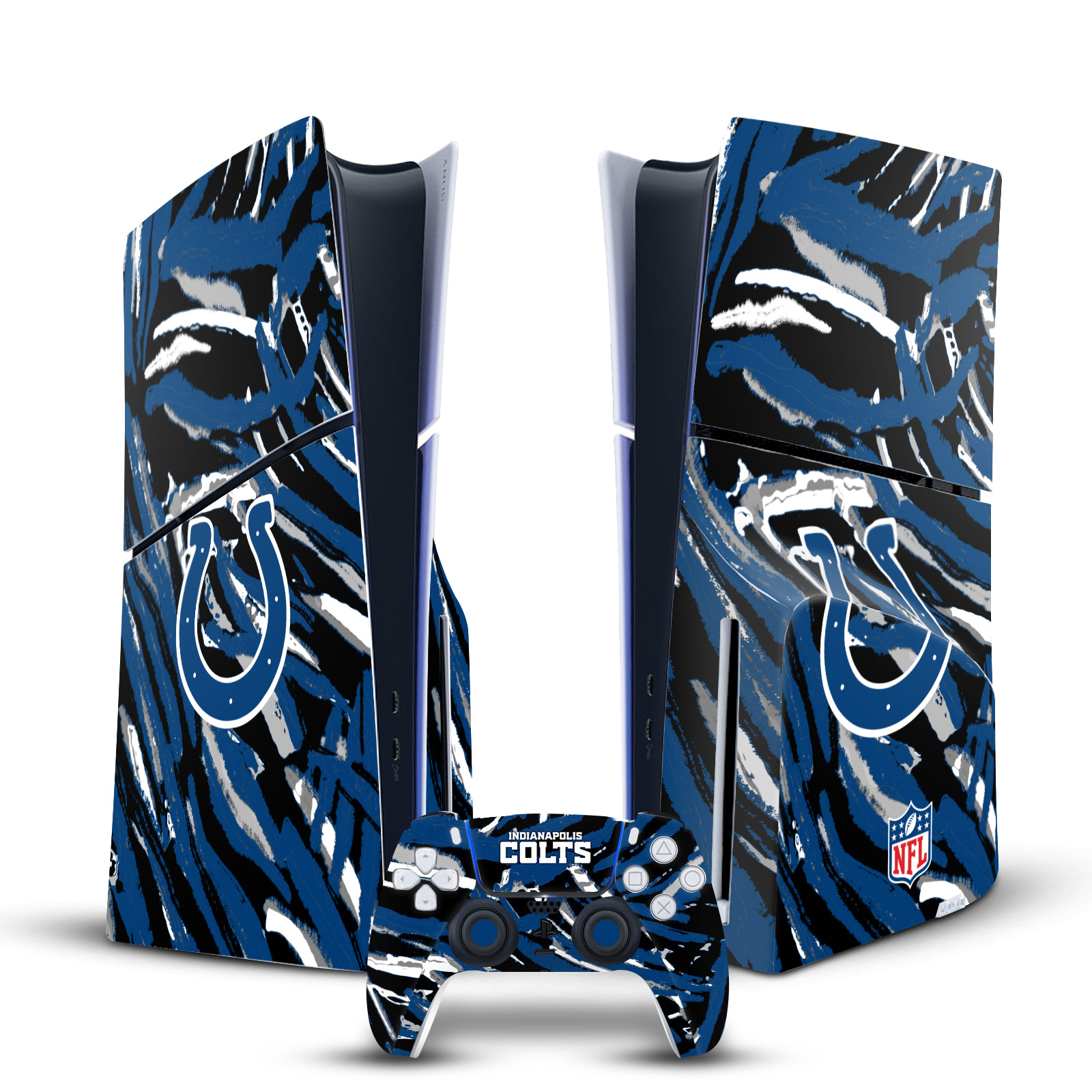 NFL INDIANAPOLIS COLTS VINYL SKIN DECAL FOR PS5 SLIM DISC CONSOLE & CONTROLLER