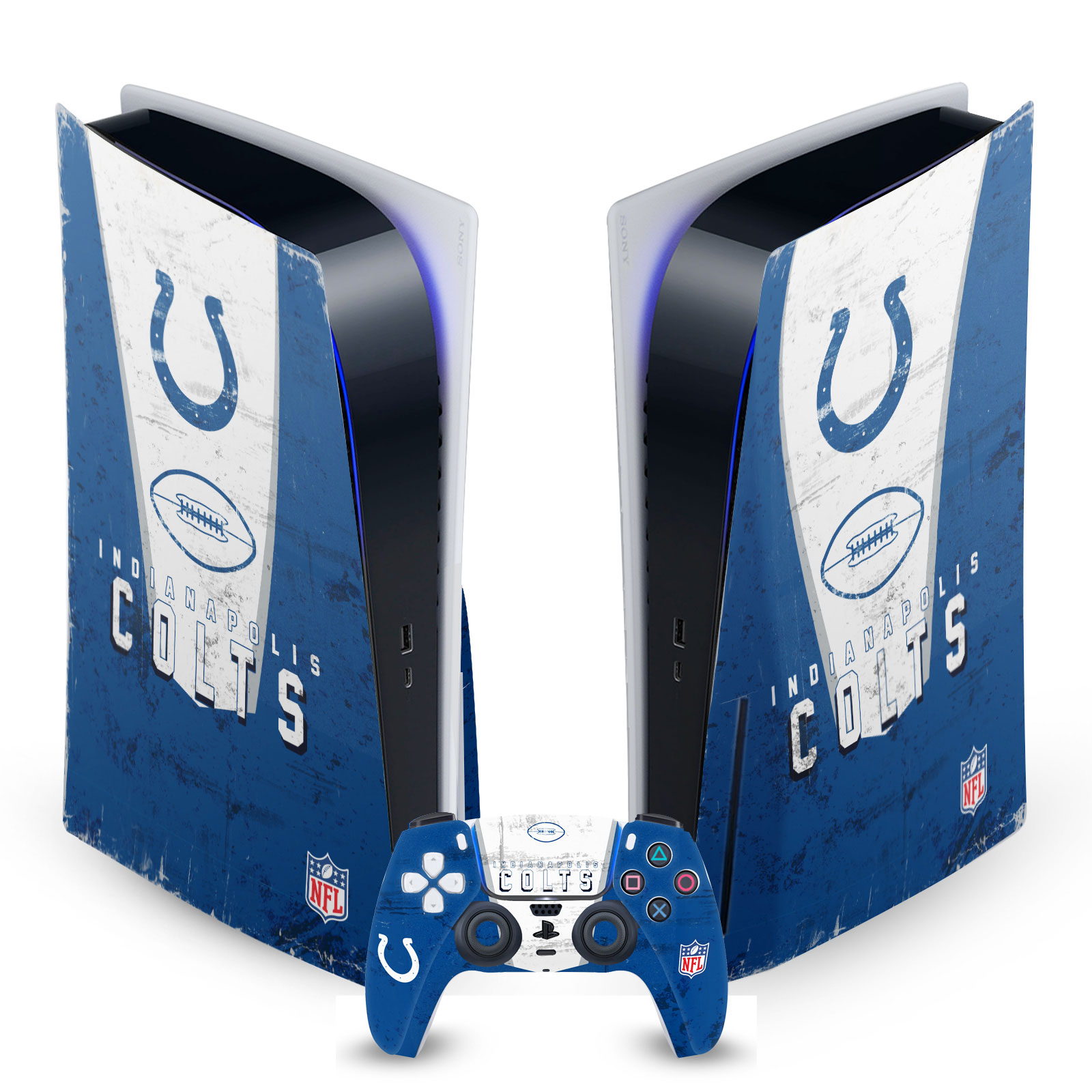 OFFICIAL NFL INDIANAPOLIS COLTS VINYL SKIN FOR SONY PS5 DISC EDITION BUNDLE