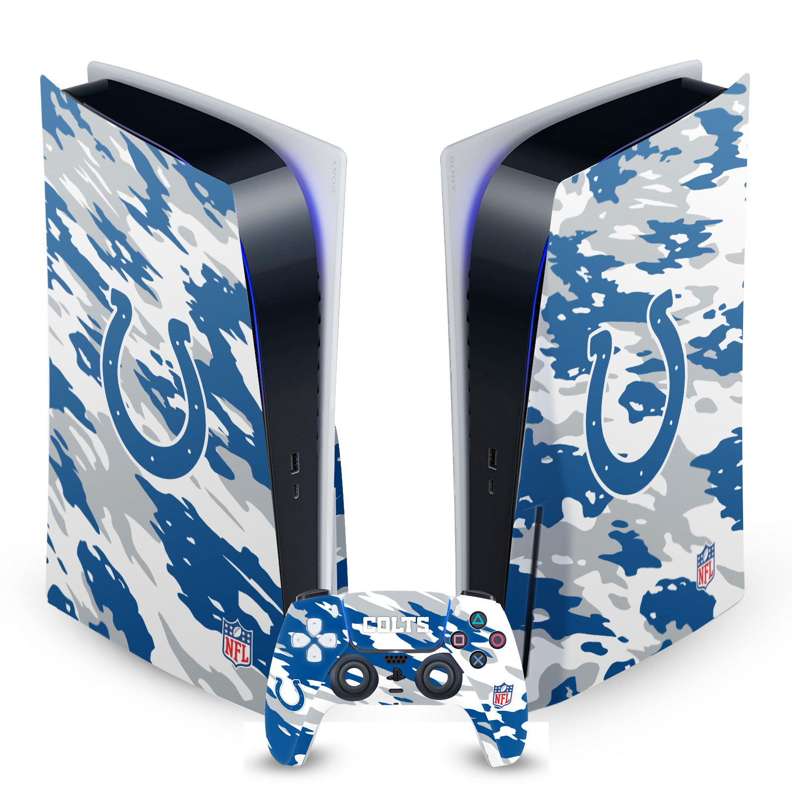 OFFICIAL NFL INDIANAPOLIS COLTS VINYL SKIN FOR SONY PS5 DISC EDITION BUNDLE