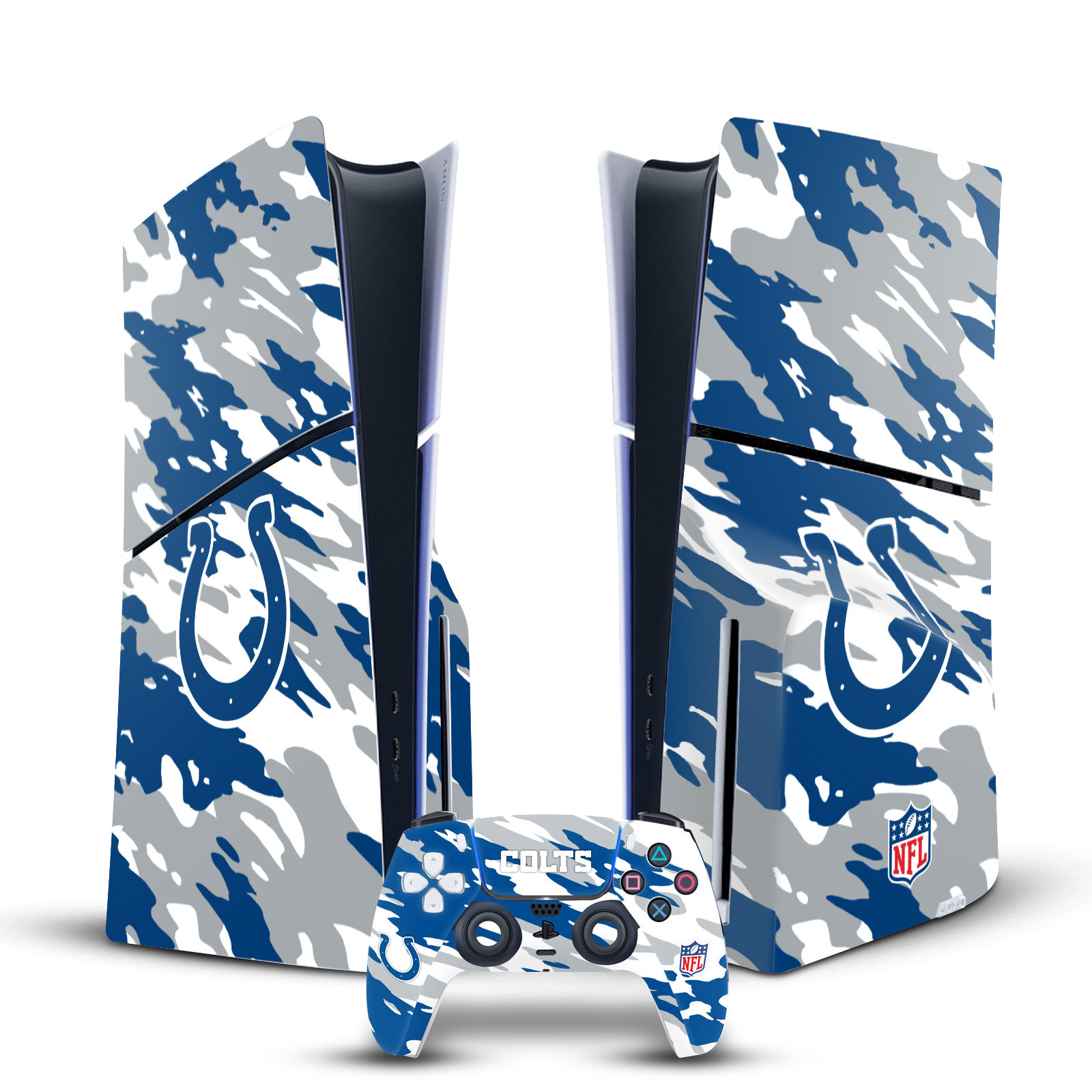 NFL INDIANAPOLIS COLTS VINYL SKIN DECAL FOR PS5 SLIM DISC CONSOLE & CONTROLLER