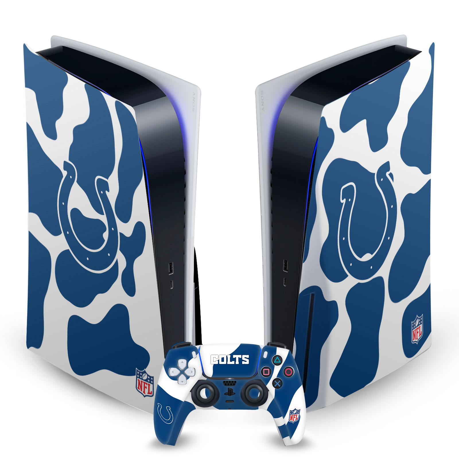 OFFICIAL NFL INDIANAPOLIS COLTS VINYL SKIN FOR SONY PS5 DISC EDITION BUNDLE