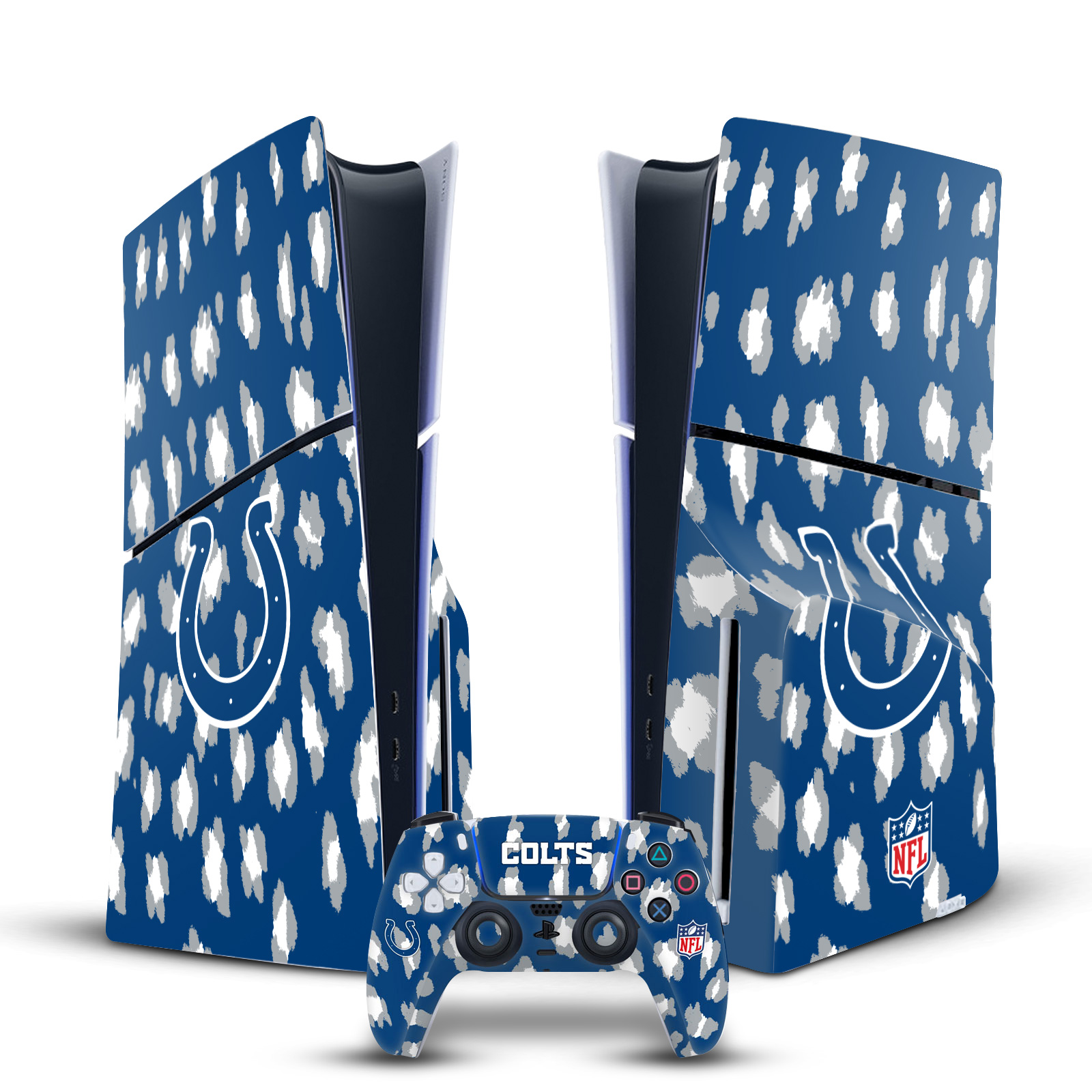 NFL INDIANAPOLIS COLTS VINYL SKIN DECAL FOR PS5 SLIM DISC CONSOLE & CONTROLLER