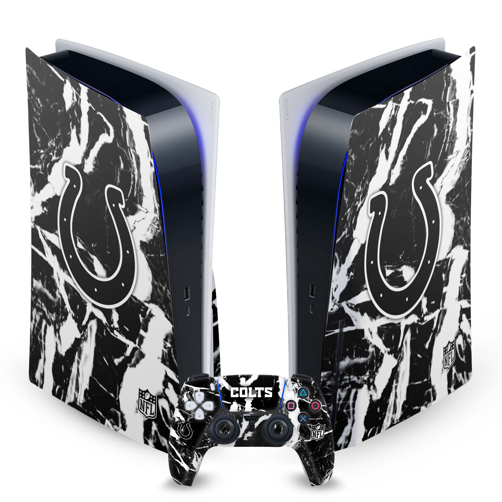 OFFICIAL NFL INDIANAPOLIS COLTS VINYL SKIN FOR SONY PS5 DISC EDITION BUNDLE