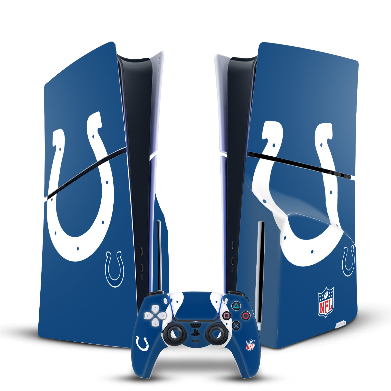 NFL INDIANAPOLIS COLTS VINYL SKIN DECAL FOR PS5 SLIM DISC CONSOLE & CONTROLLER