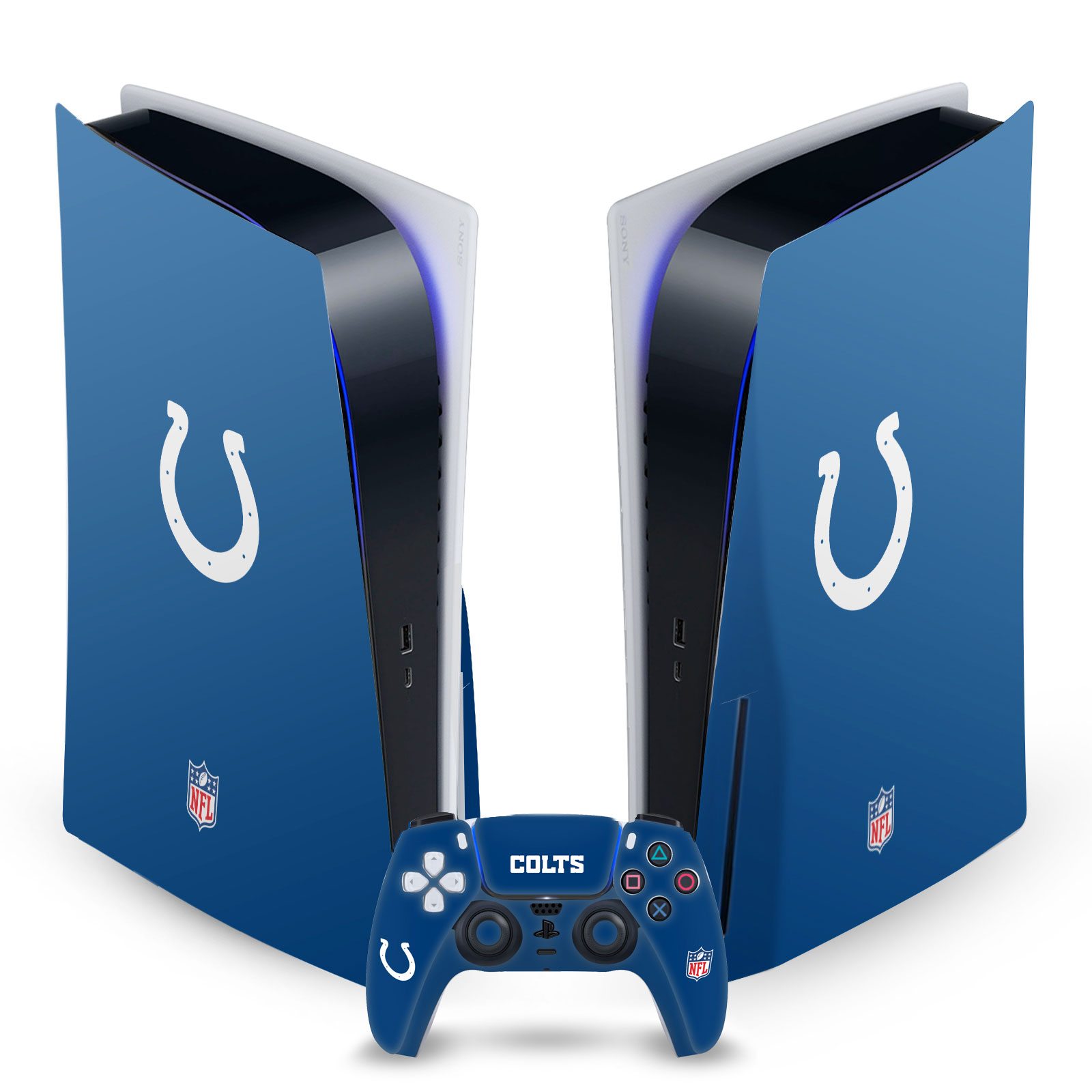 OFFICIAL NFL INDIANAPOLIS COLTS VINYL SKIN FOR SONY PS5 DISC EDITION BUNDLE