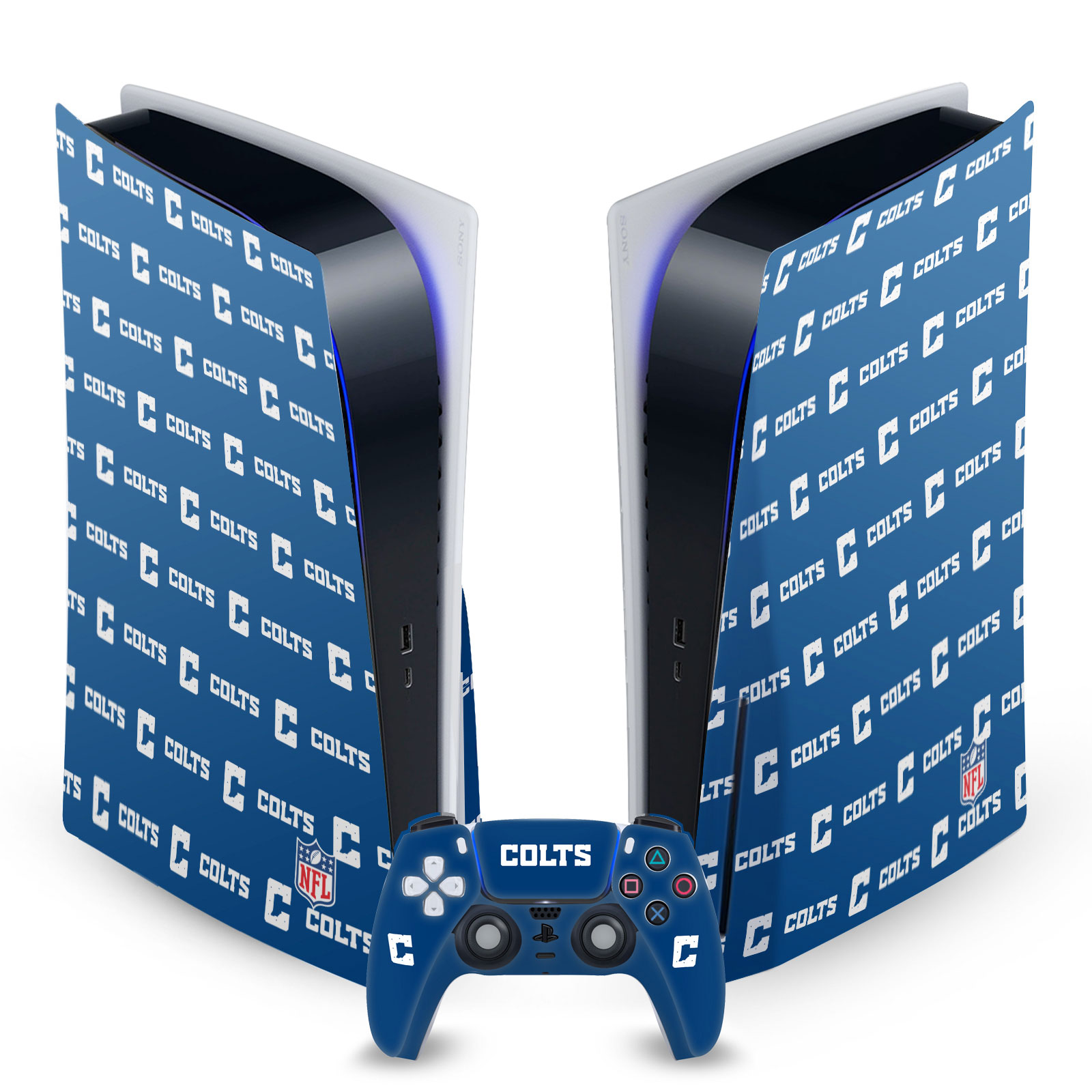 OFFICIAL NFL INDIANAPOLIS COLTS VINYL SKIN FOR SONY PS5 DISC EDITION BUNDLE