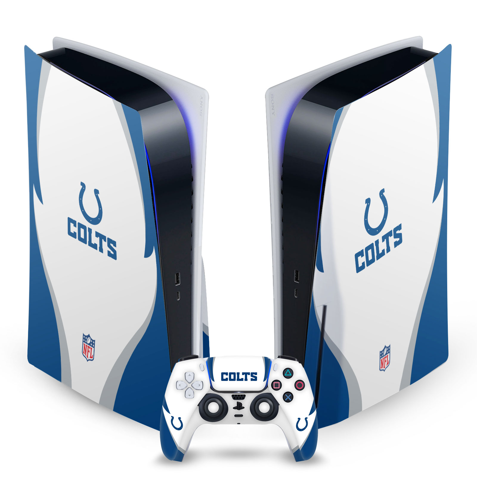 OFFICIAL NFL INDIANAPOLIS COLTS VINYL SKIN FOR SONY PS5 DISC EDITION BUNDLE