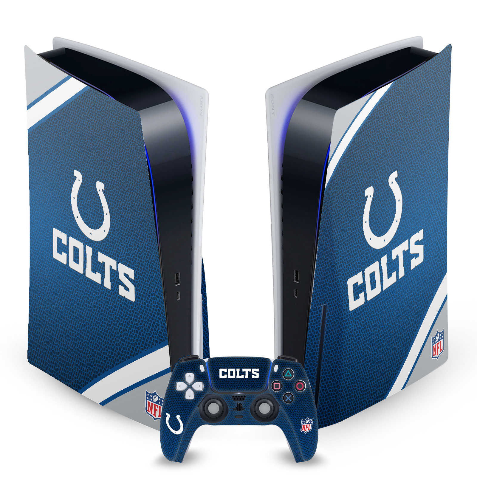 OFFICIAL NFL INDIANAPOLIS COLTS VINYL SKIN FOR SONY PS5 DISC EDITION BUNDLE