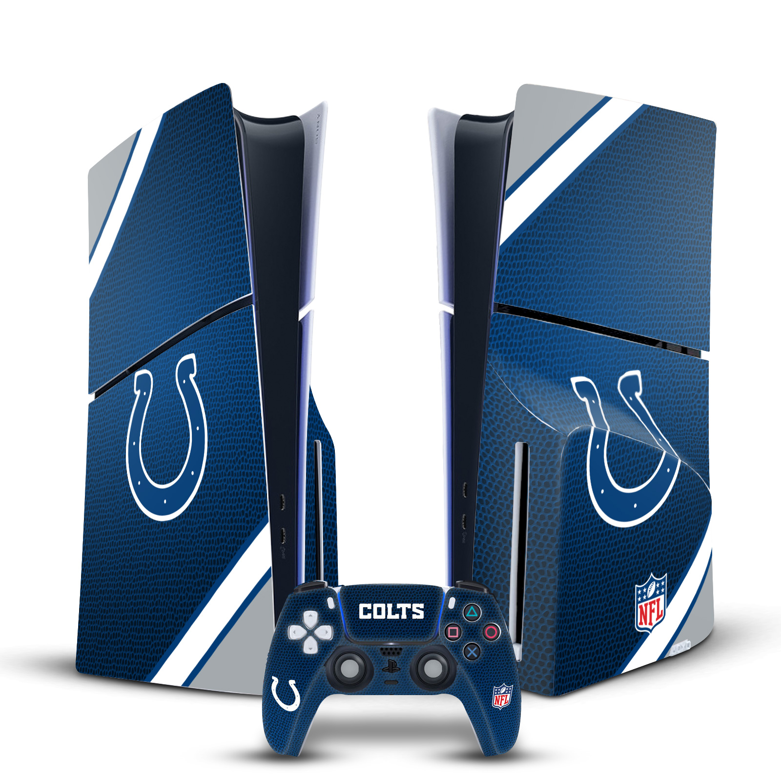 NFL INDIANAPOLIS COLTS VINYL SKIN DECAL FOR PS5 SLIM DISC CONSOLE & CONTROLLER