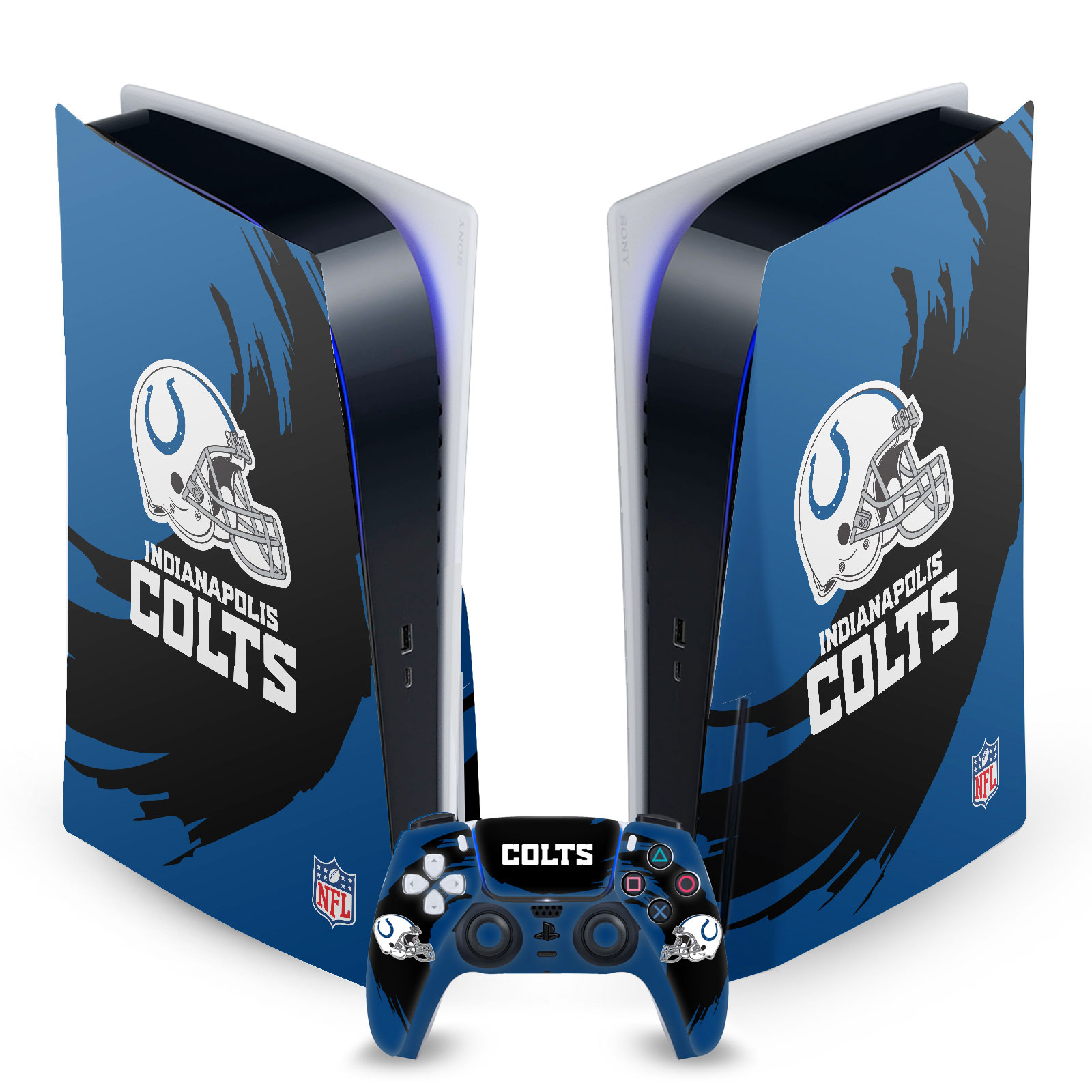 OFFICIAL NFL INDIANAPOLIS COLTS VINYL SKIN FOR SONY PS5 DISC EDITION BUNDLE