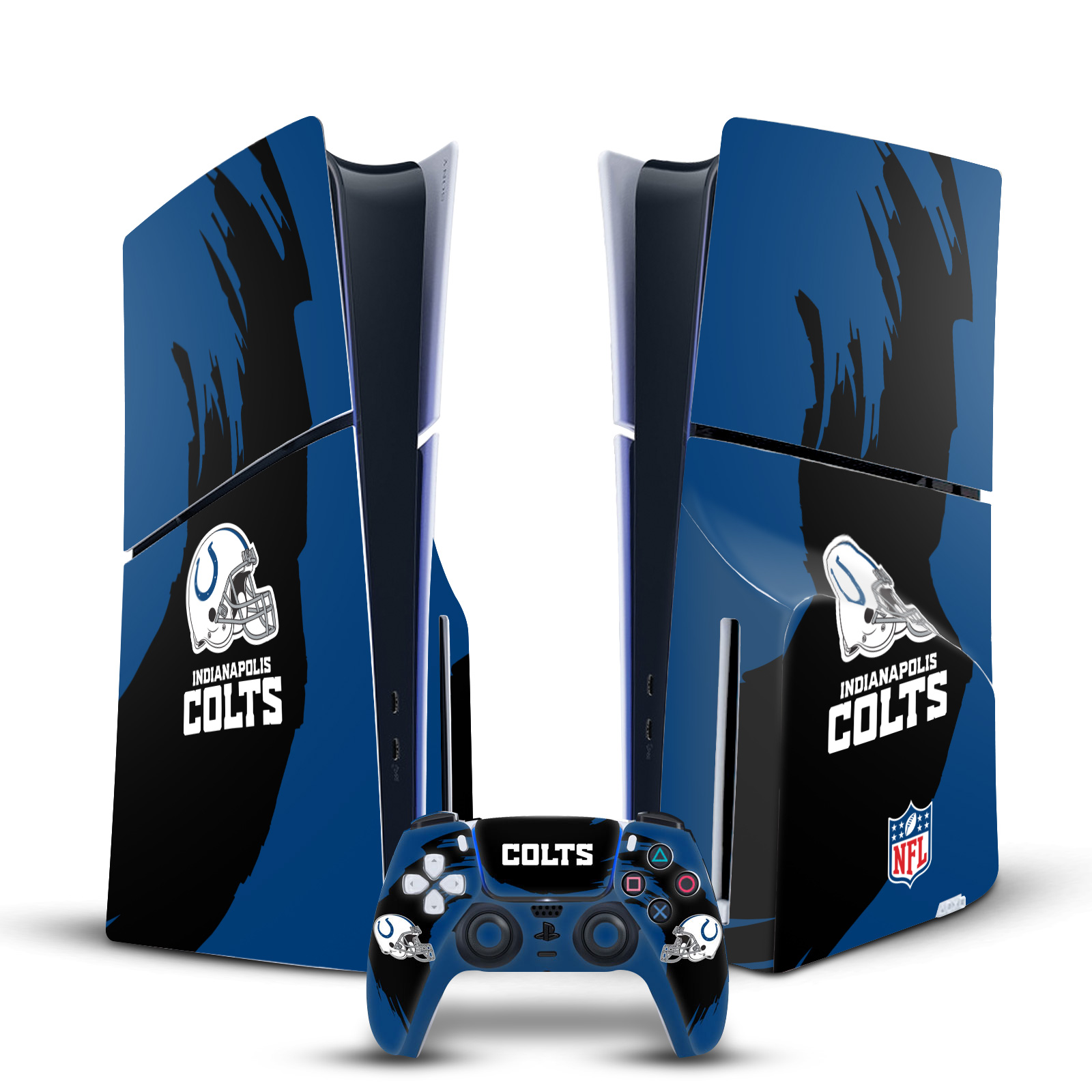 NFL INDIANAPOLIS COLTS VINYL SKIN DECAL FOR PS5 SLIM DISC CONSOLE & CONTROLLER