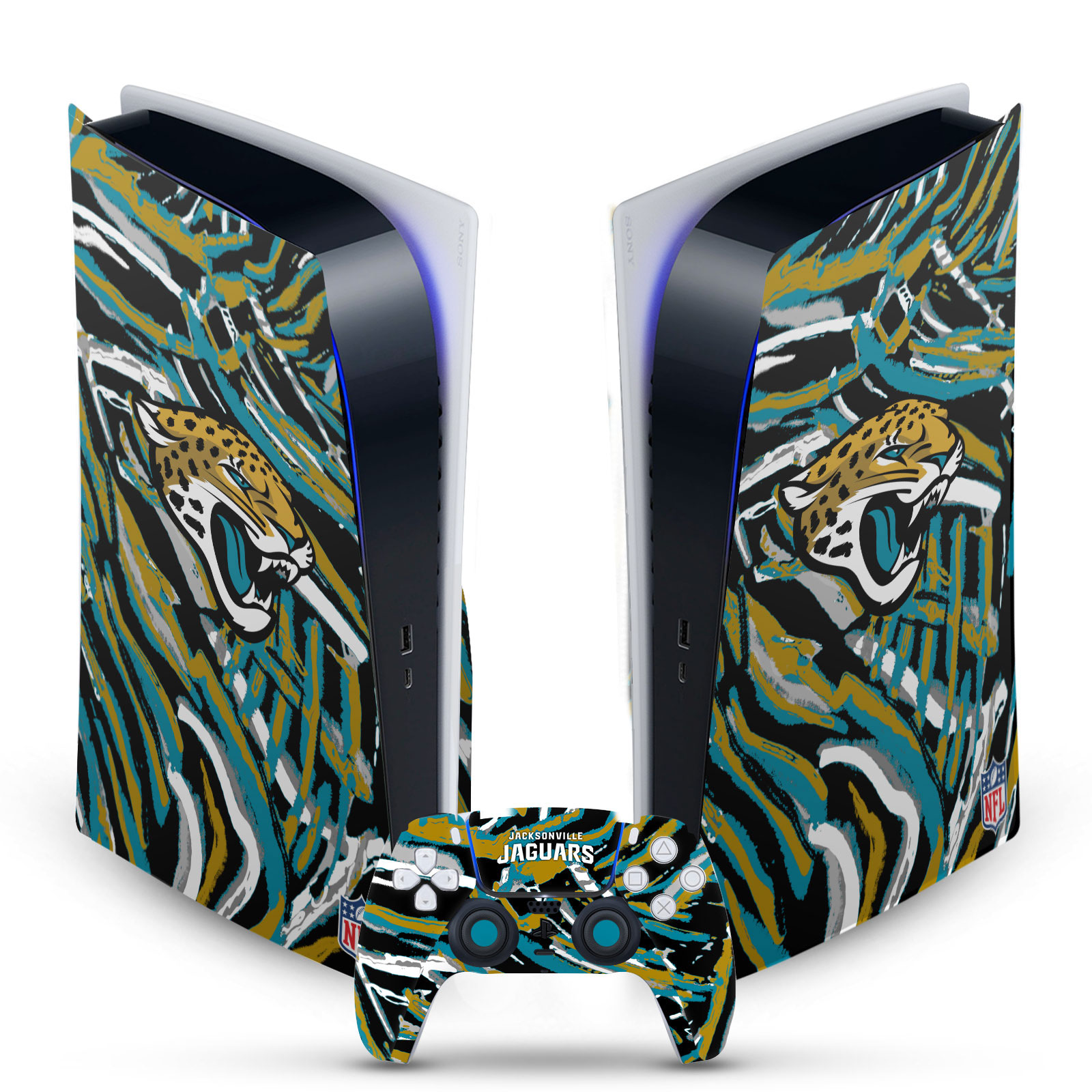 OFFICIAL NFL JACKSONVILLE JAGUARS VINYL SKIN FOR SONY PS5 DIGITAL EDITION BUNDLE