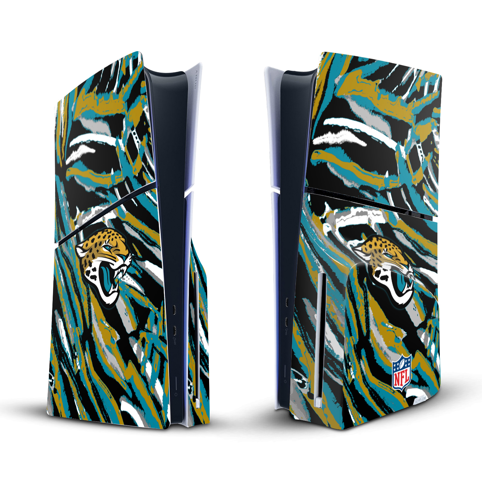 NFL JACKSONVILLE JAGUARS VINYL SKIN FOR SONY PS5 SLIM DISC EDITION CONSOLE