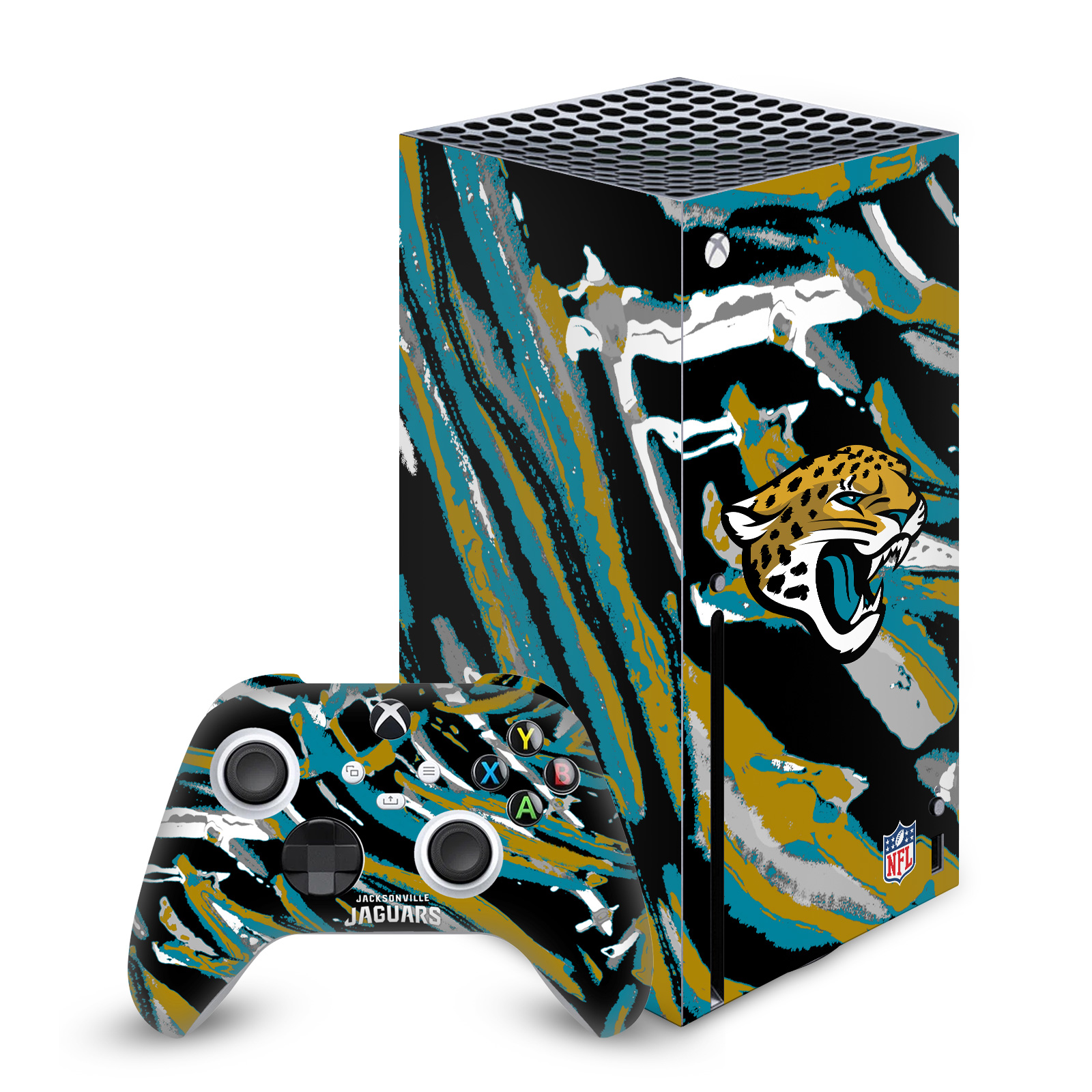 OFFICIAL NFL JACKSONVILLE JAGUARS VINYL SKIN FOR SERIES X CONSOLE & CONTROLLER