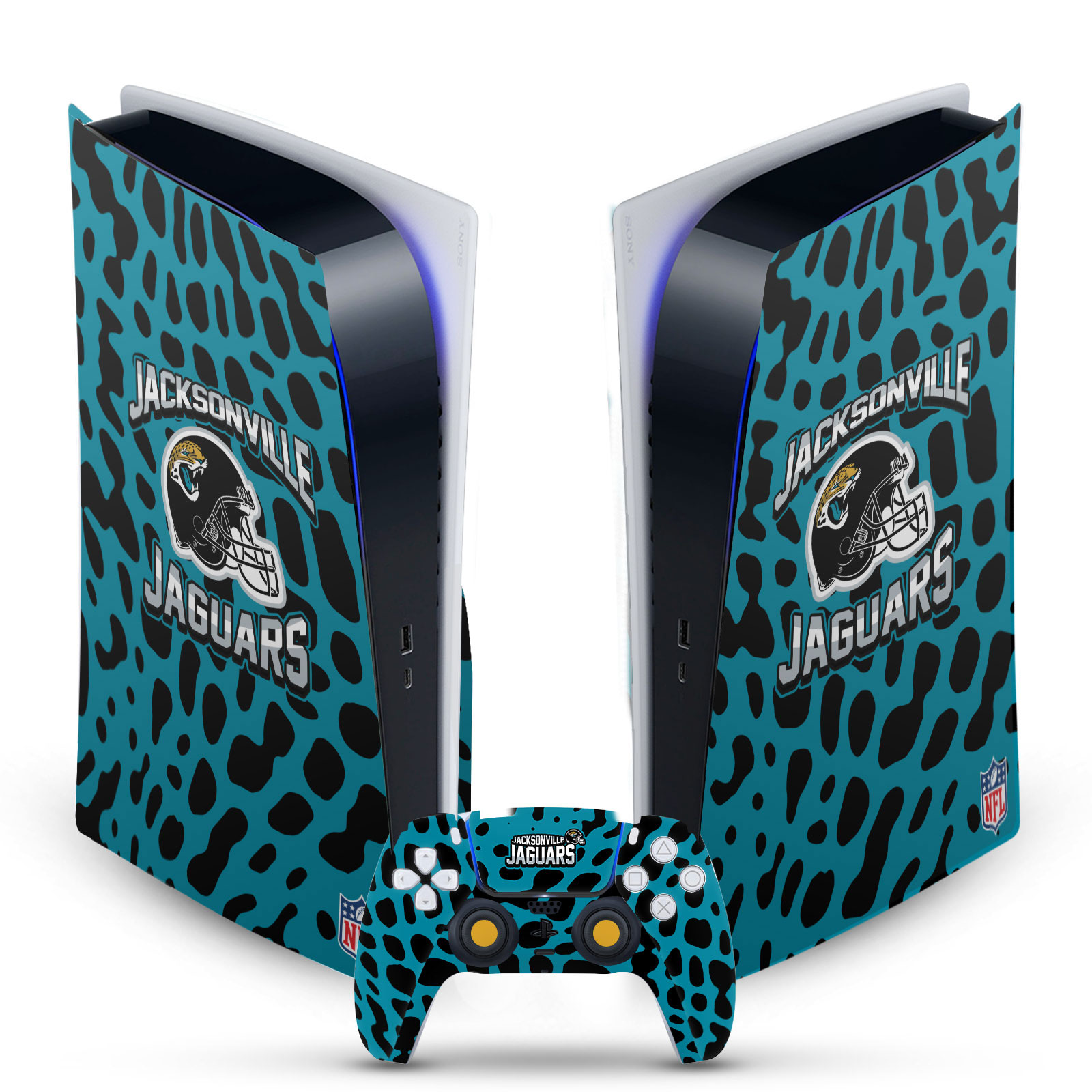 OFFICIAL NFL JACKSONVILLE JAGUARS VINYL SKIN FOR SONY PS5 DIGITAL EDITION BUNDLE