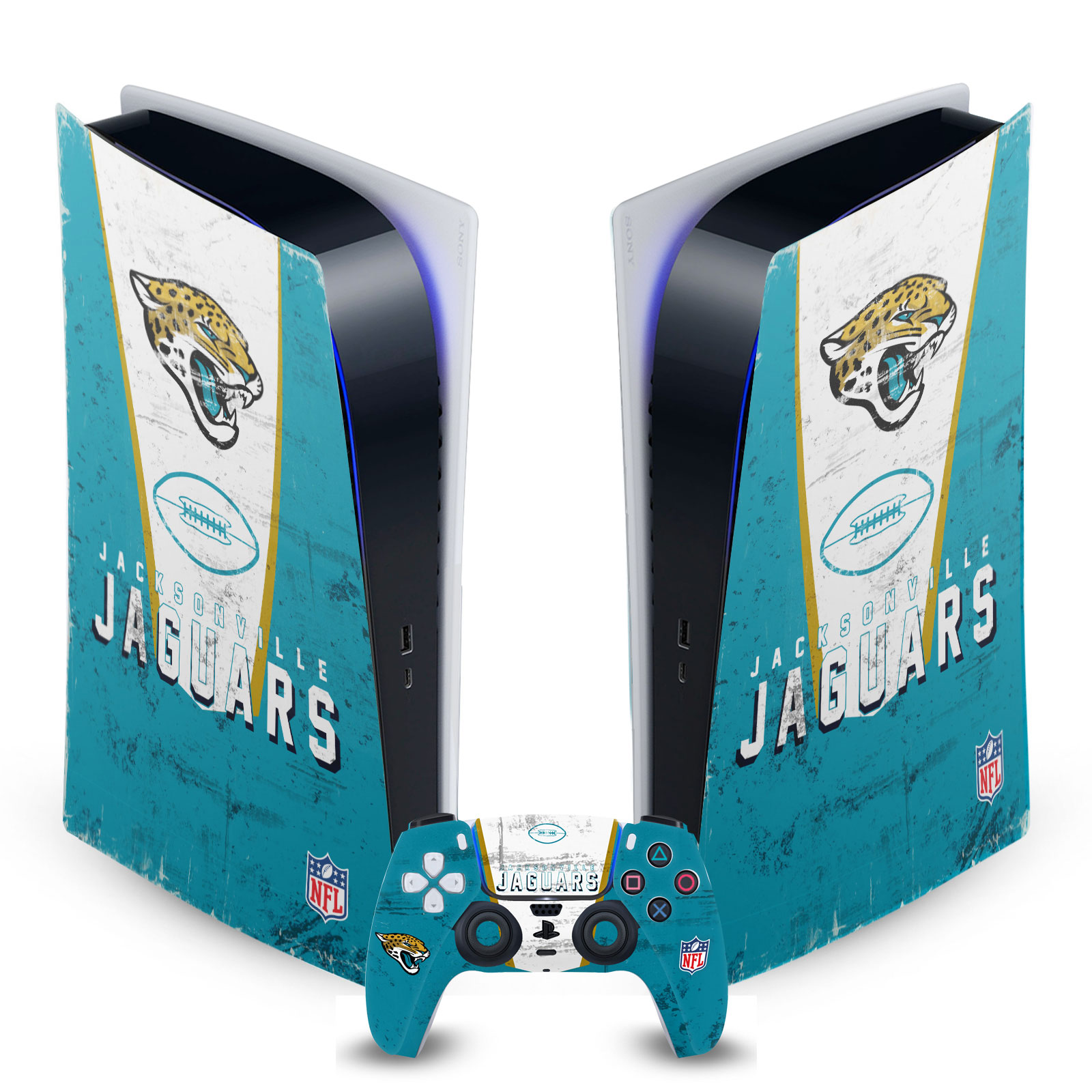 OFFICIAL NFL JACKSONVILLE JAGUARS VINYL SKIN FOR SONY PS5 DIGITAL EDITION BUNDLE