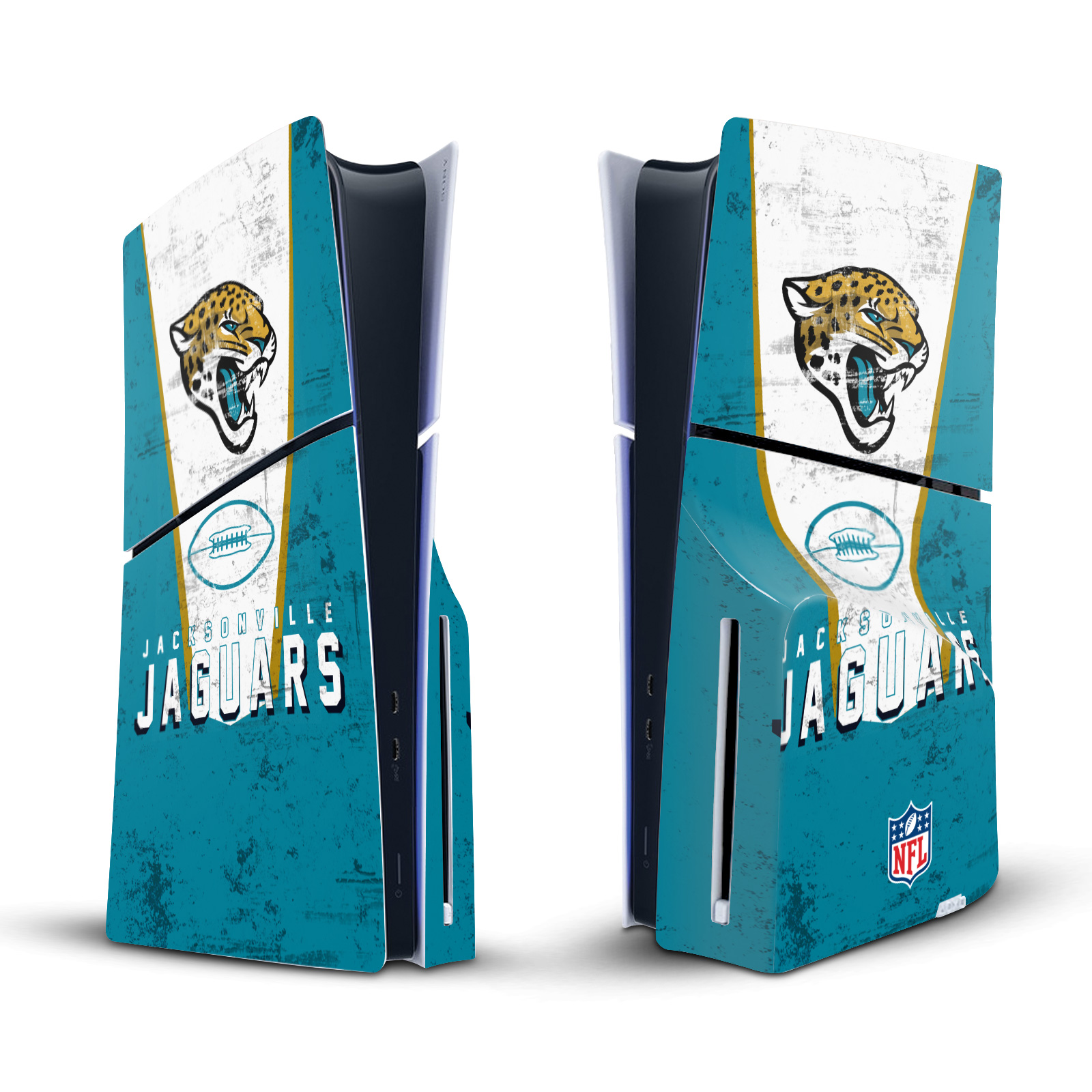 NFL JACKSONVILLE JAGUARS VINYL SKIN FOR SONY PS5 SLIM DISC EDITION CONSOLE