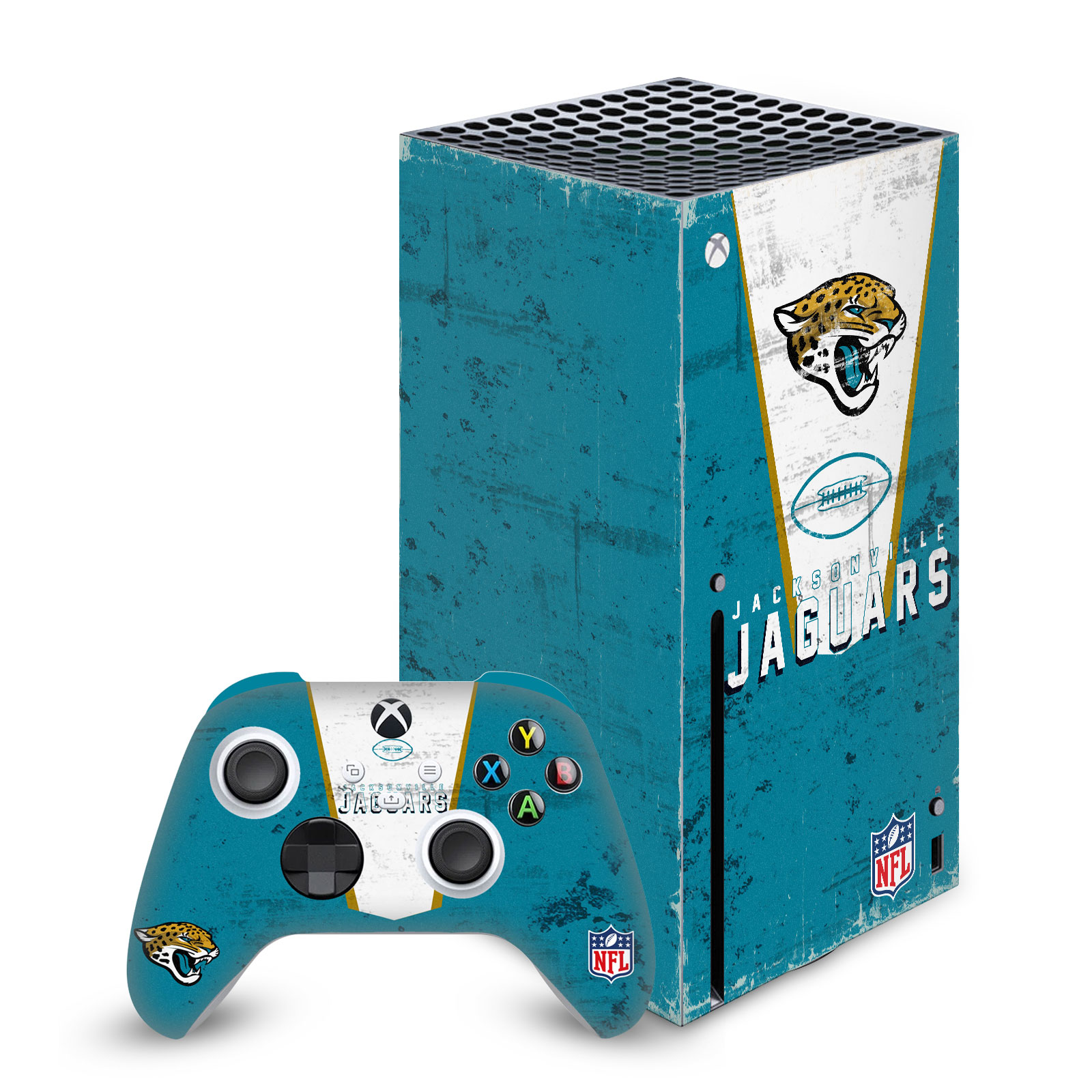 OFFICIAL NFL JACKSONVILLE JAGUARS VINYL SKIN FOR SERIES X CONSOLE & CONTROLLER