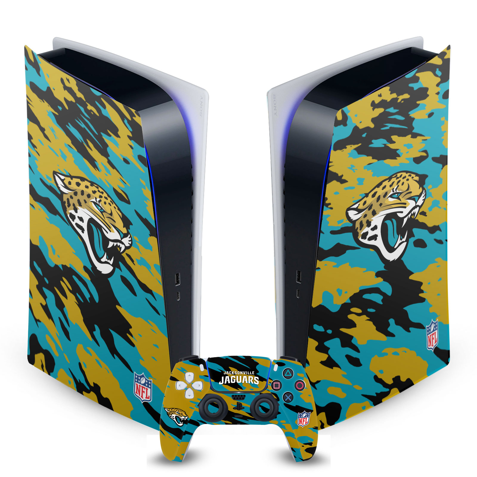 OFFICIAL NFL JACKSONVILLE JAGUARS VINYL SKIN FOR SONY PS5 DIGITAL EDITION BUNDLE