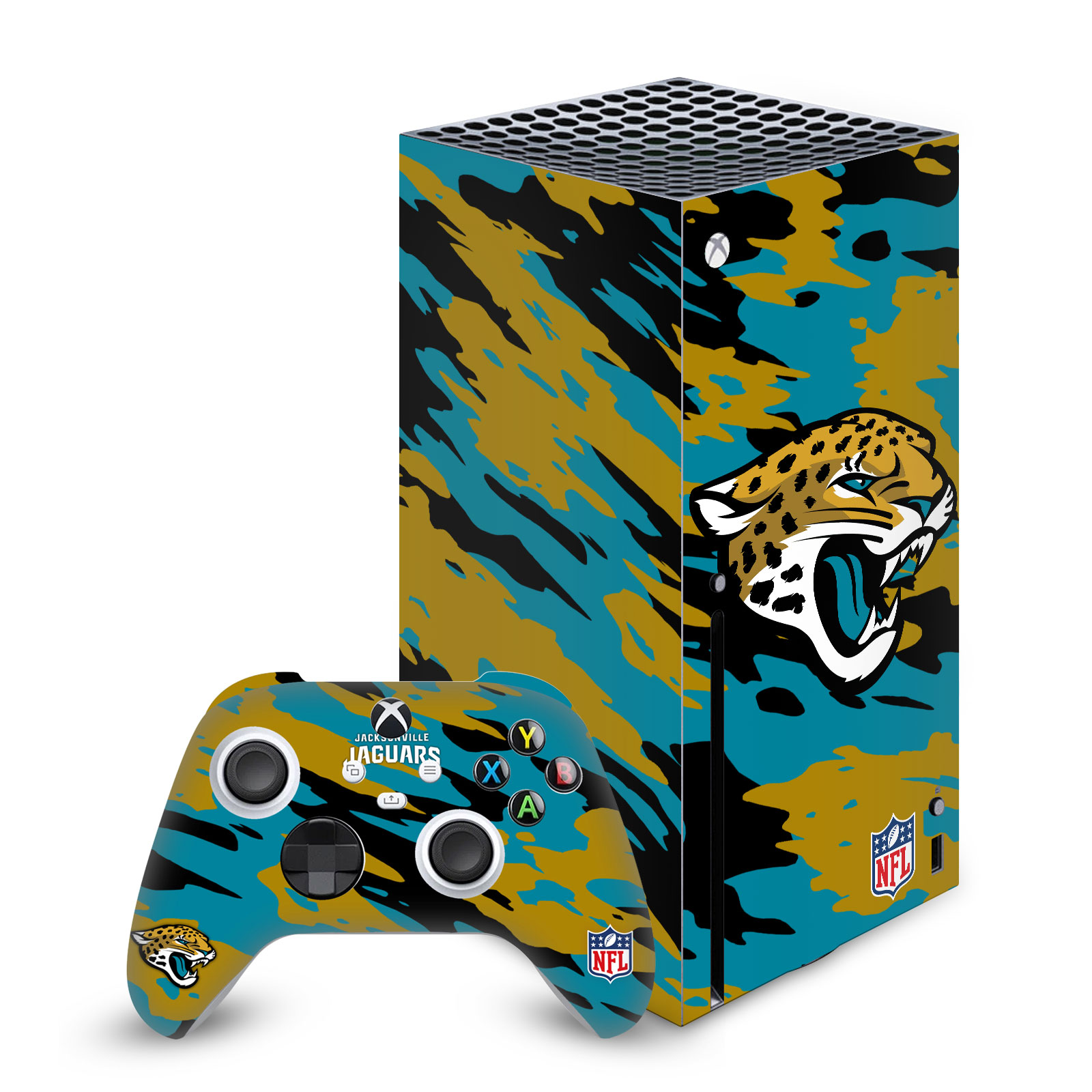 OFFICIAL NFL JACKSONVILLE JAGUARS VINYL SKIN FOR SERIES X CONSOLE & CONTROLLER