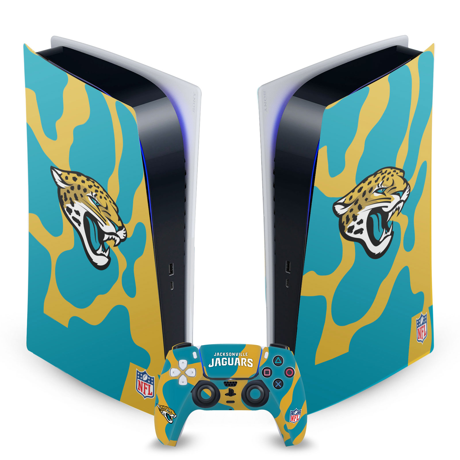 OFFICIAL NFL JACKSONVILLE JAGUARS VINYL SKIN FOR SONY PS5 DIGITAL EDITION BUNDLE