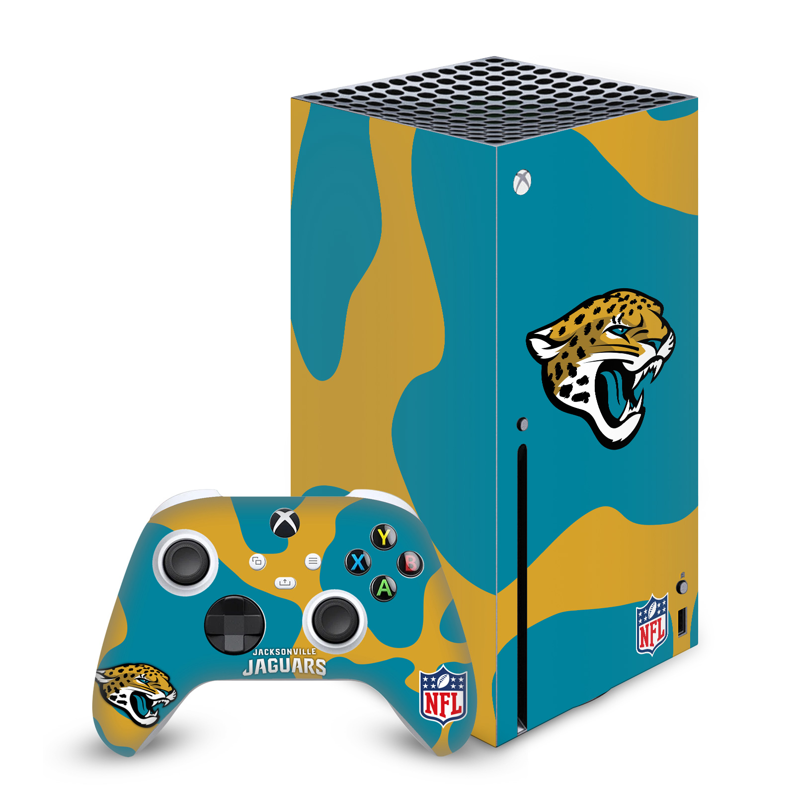 OFFICIAL NFL JACKSONVILLE JAGUARS VINYL SKIN FOR SERIES X CONSOLE & CONTROLLER