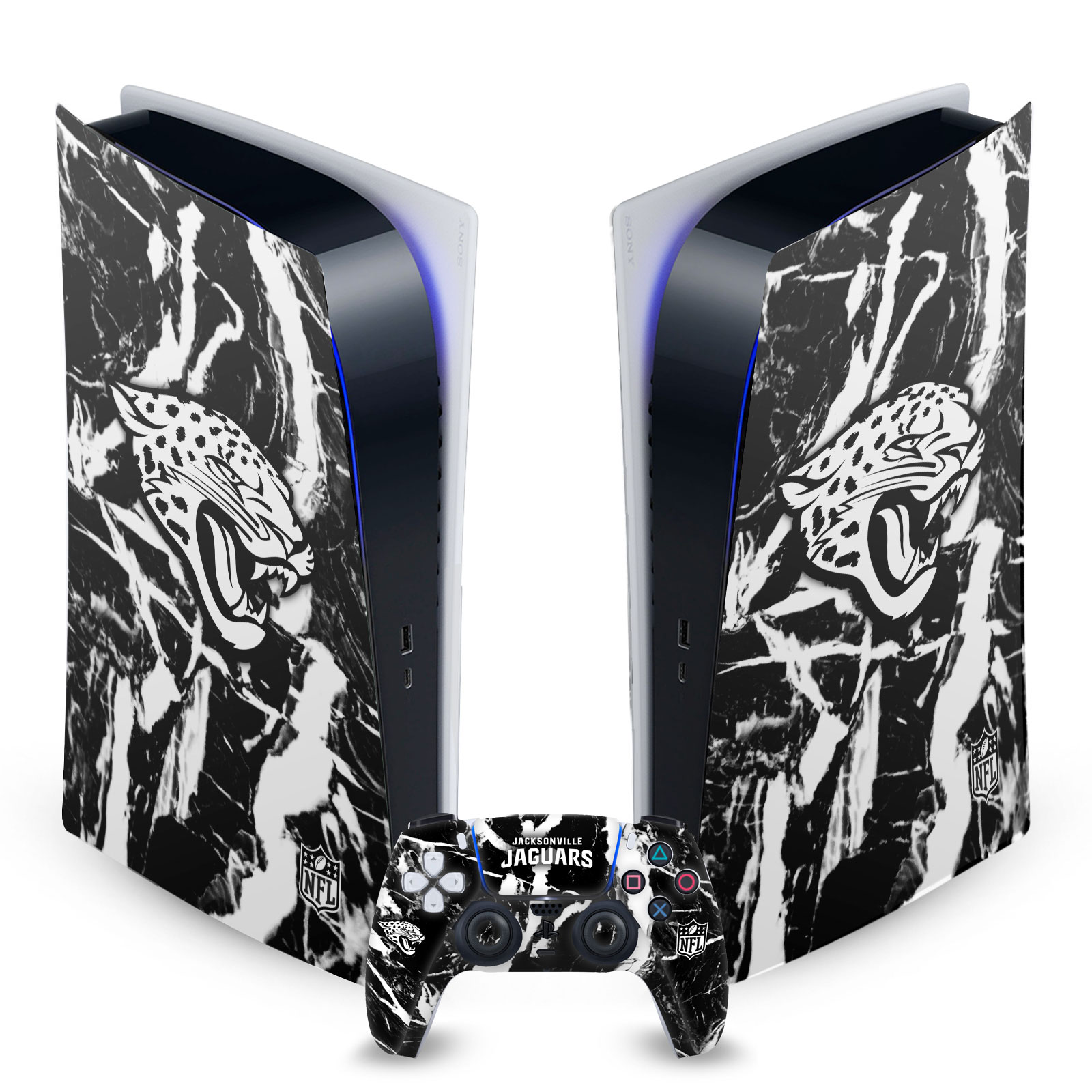 OFFICIAL NFL JACKSONVILLE JAGUARS VINYL SKIN FOR SONY PS5 DIGITAL EDITION BUNDLE