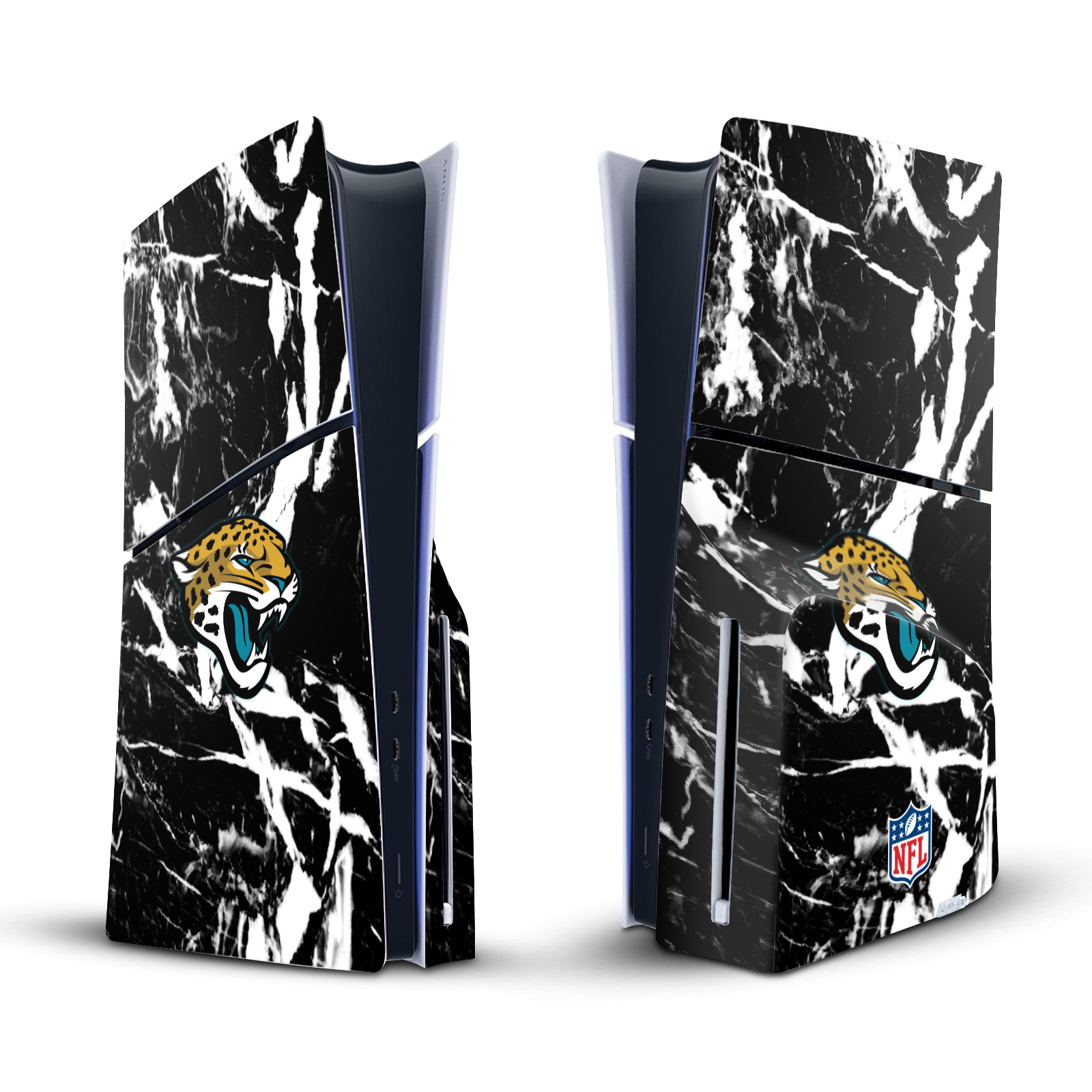 NFL JACKSONVILLE JAGUARS VINYL SKIN FOR SONY PS5 SLIM DISC EDITION CONSOLE