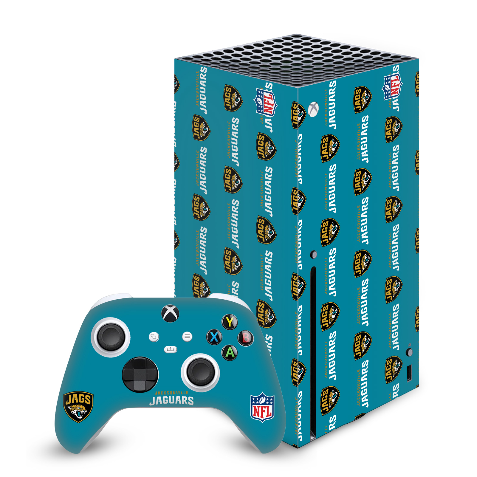 OFFICIAL NFL JACKSONVILLE JAGUARS VINYL SKIN FOR SERIES X CONSOLE & CONTROLLER