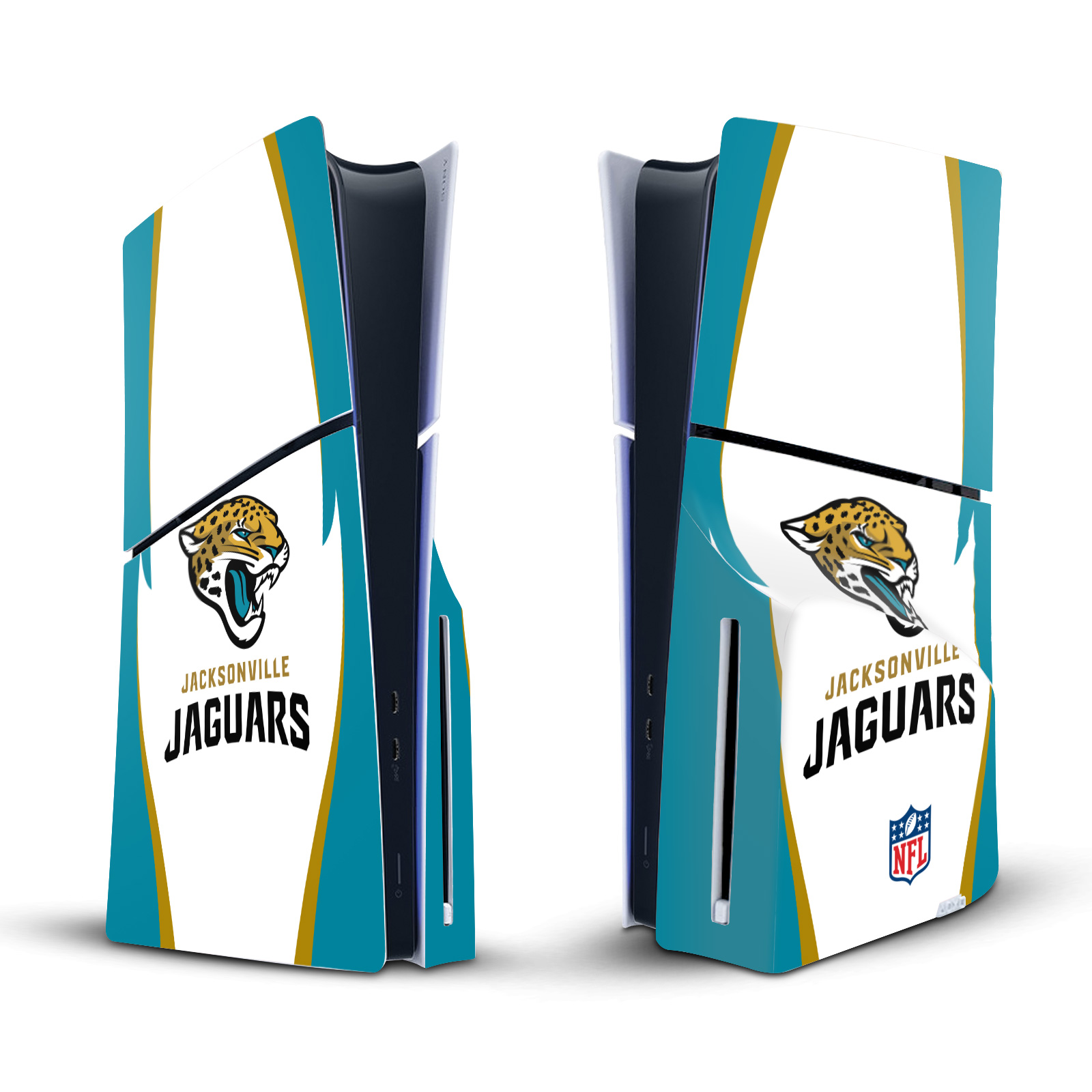 NFL JACKSONVILLE JAGUARS VINYL SKIN FOR SONY PS5 SLIM DISC EDITION CONSOLE