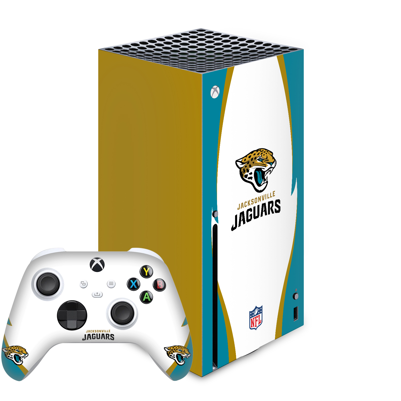 OFFICIAL NFL JACKSONVILLE JAGUARS VINYL SKIN FOR SERIES X CONSOLE & CONTROLLER