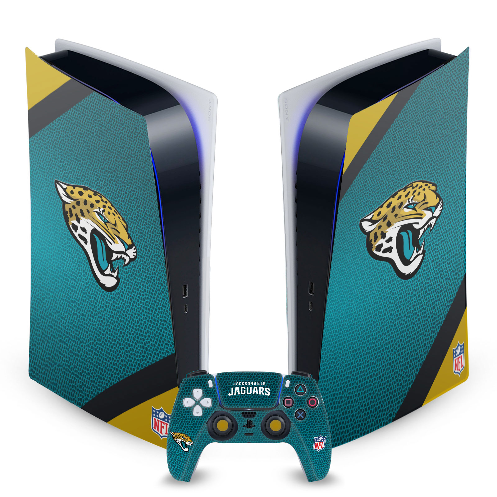 OFFICIAL NFL JACKSONVILLE JAGUARS VINYL SKIN FOR SONY PS5 DIGITAL EDITION BUNDLE