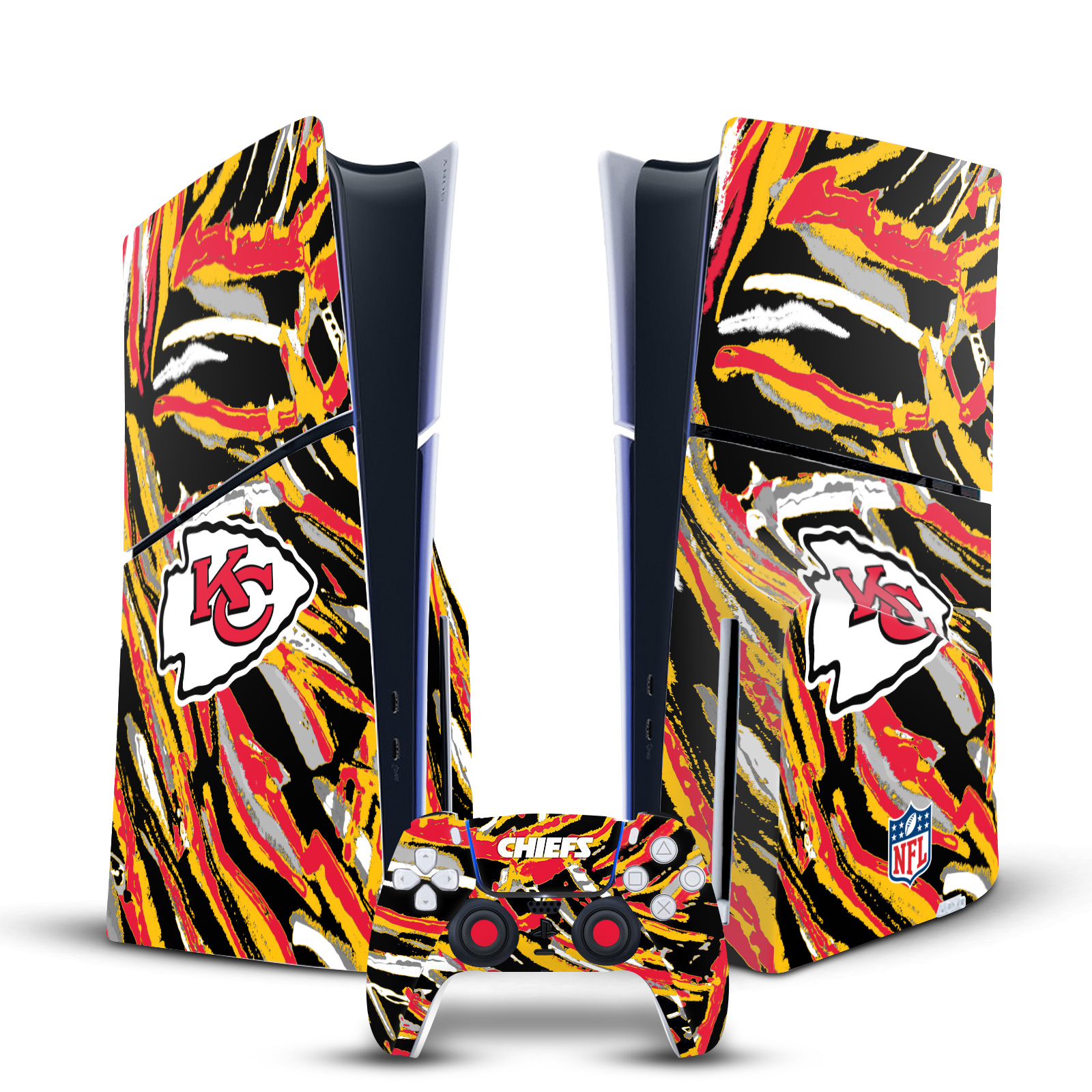 NFL KANSAS CITY CHIEFS VINYL SKIN DECAL FOR PS5 SLIM DISC CONSOLE & CONTROLLER