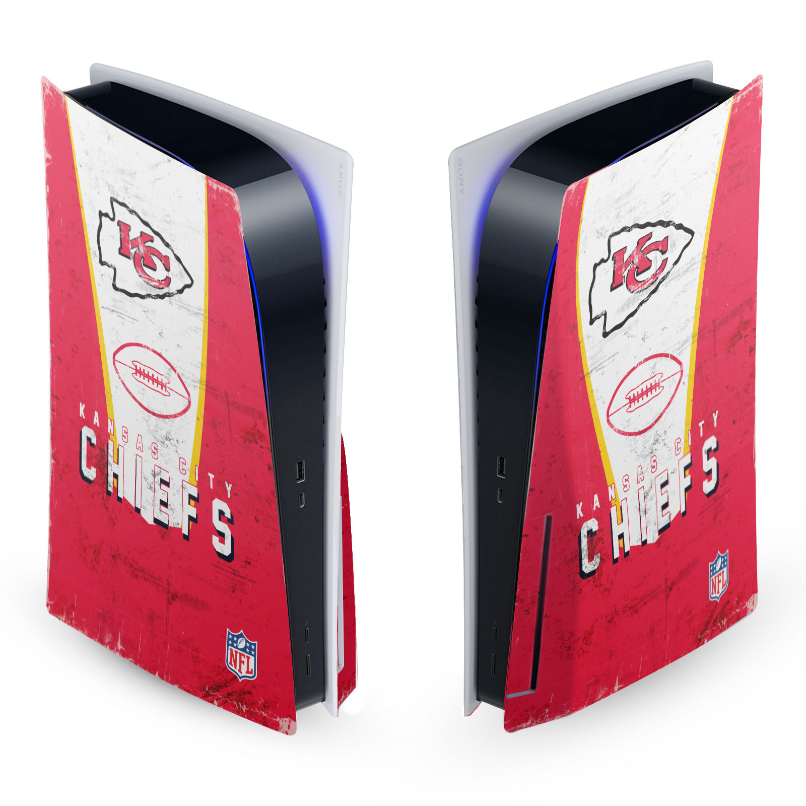 OFFICIAL NFL KANSAS CITY CHIEFS VINYL SKIN FOR SONY PS5 DISC EDITION CONSOLE