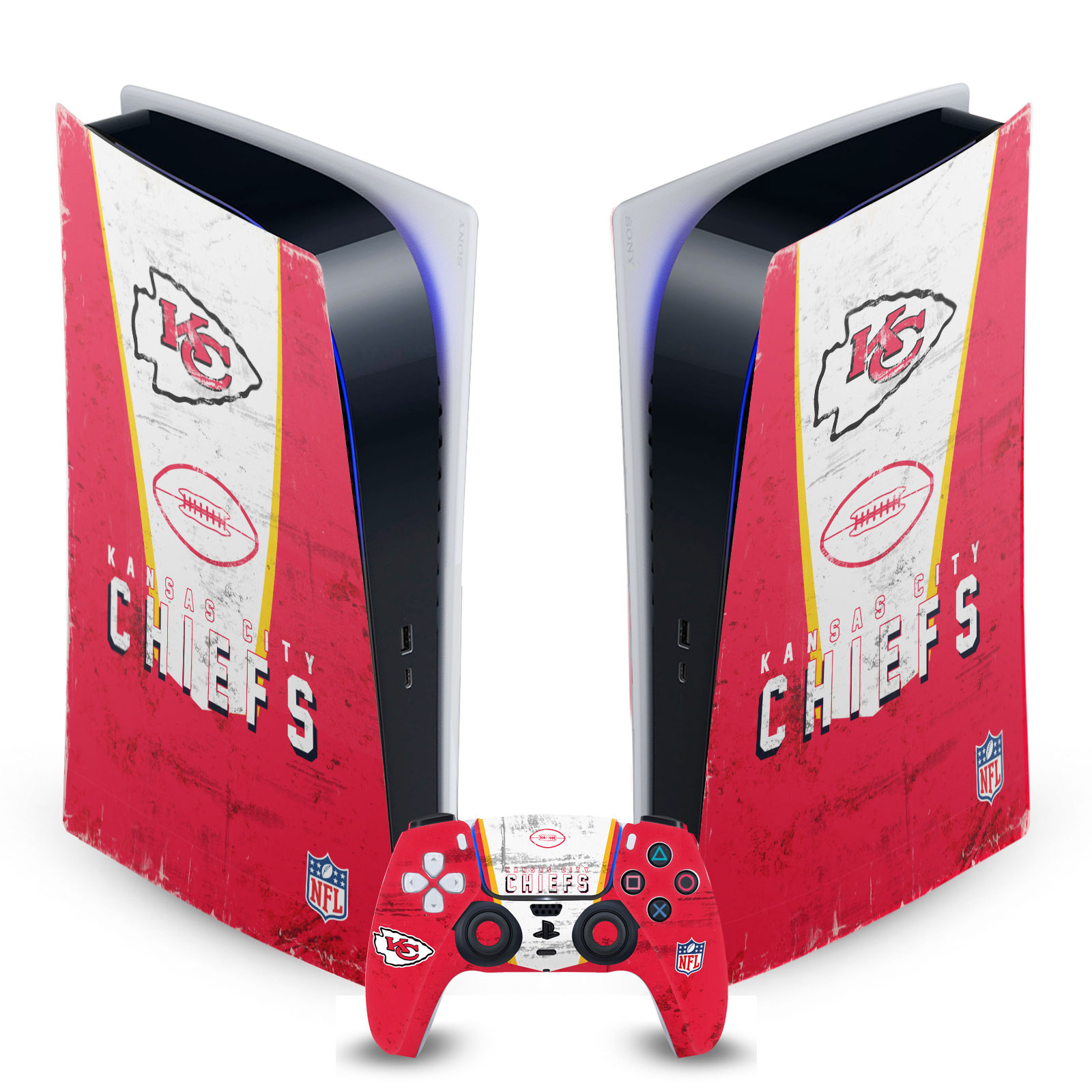 OFFICIAL NFL KANSAS CITY CHIEFS VINYL SKIN FOR SONY PS5 DIGITAL EDITION BUNDLE