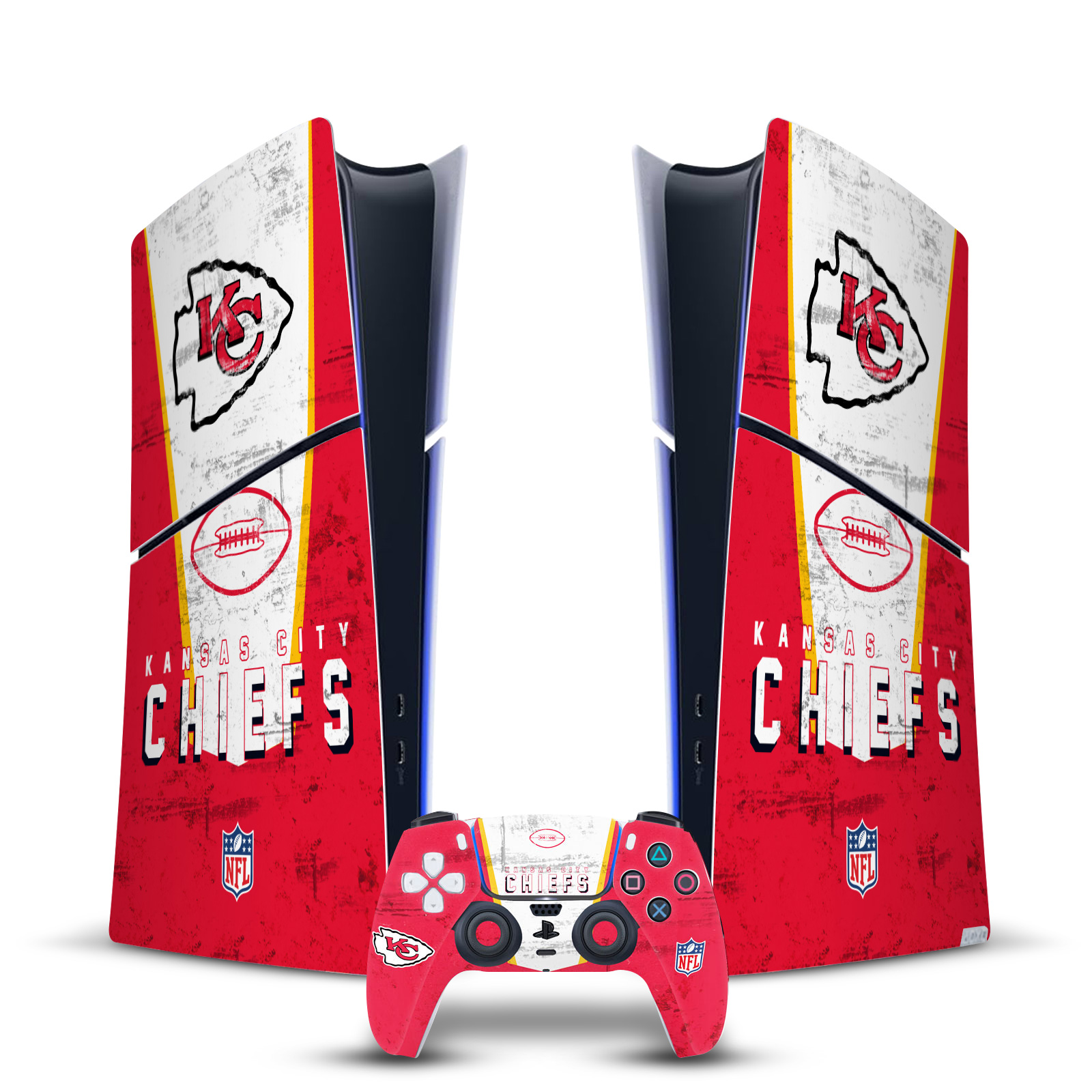 NFL KANSAS CITY CHIEFS VINYL SKIN FOR PS5 SLIM DIGITAL CONSOLE & CONTROLLER