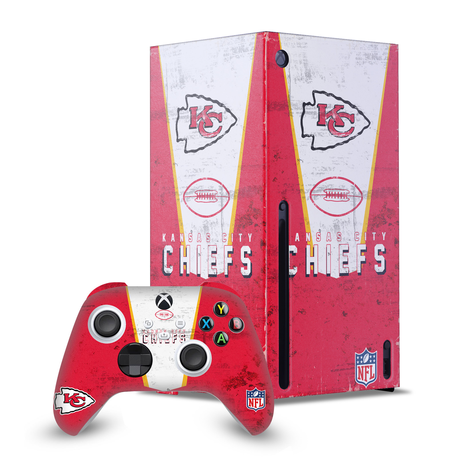 NFL KANSAS CITY CHIEFS GAME CONSOLE WRAP AND CONTROLLER SKIN FOR XBOX SERIES X