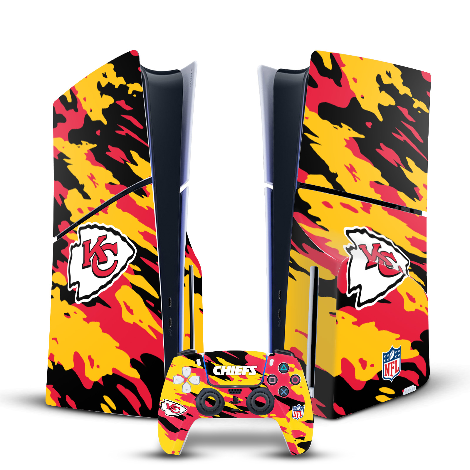 NFL KANSAS CITY CHIEFS VINYL SKIN DECAL FOR PS5 SLIM DISC CONSOLE & CONTROLLER