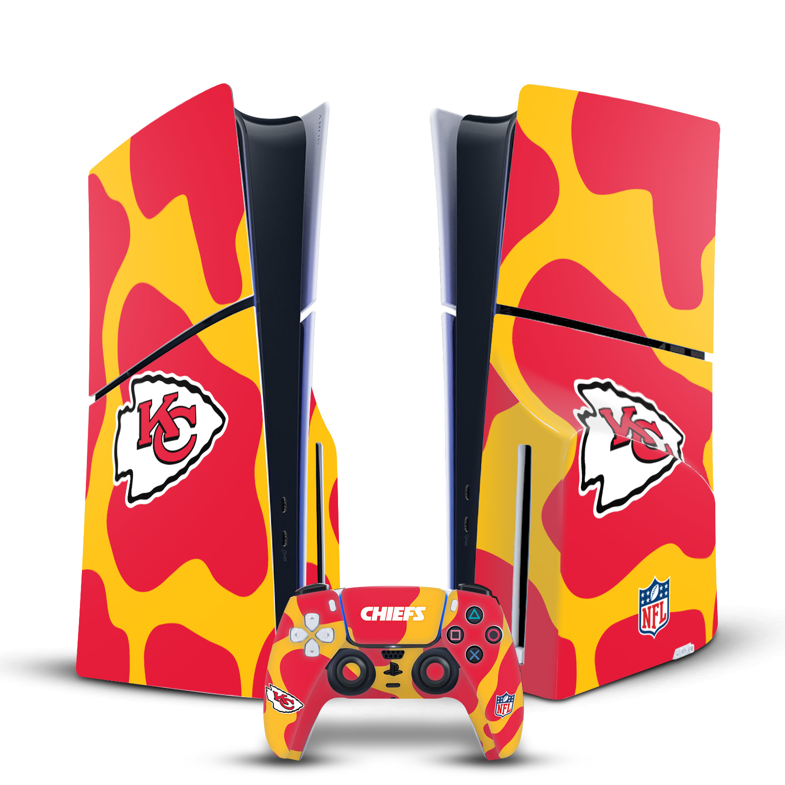 NFL KANSAS CITY CHIEFS VINYL SKIN DECAL FOR PS5 SLIM DISC CONSOLE & CONTROLLER