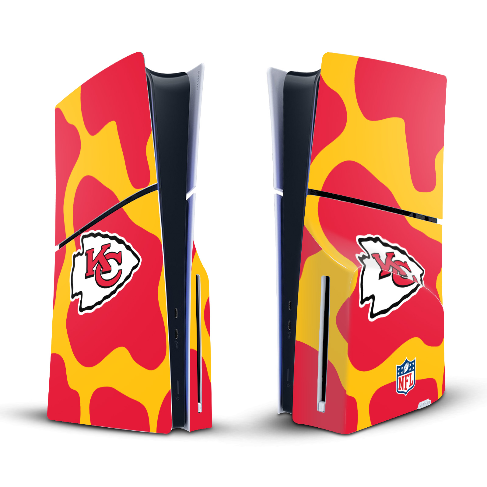 NFL KANSAS CITY CHIEFS VINYL SKIN FOR SONY PS5 SLIM DISC EDITION CONSOLE